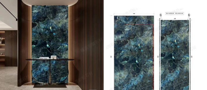 Labradorite granite slabs Accent Wall Design 