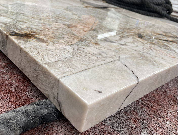 stone countertop kitchen mitered edge