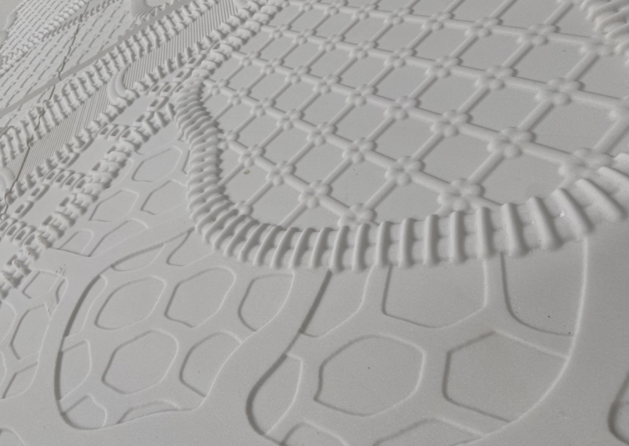 How Nice Ariston White Marble Engraved Wall Design in Bathroom