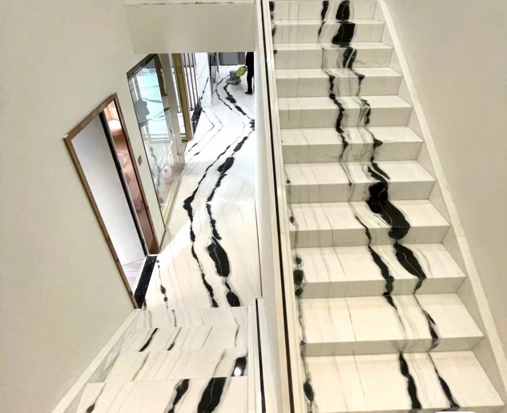 Panda White Marble Stairs And Flooring Tiles 