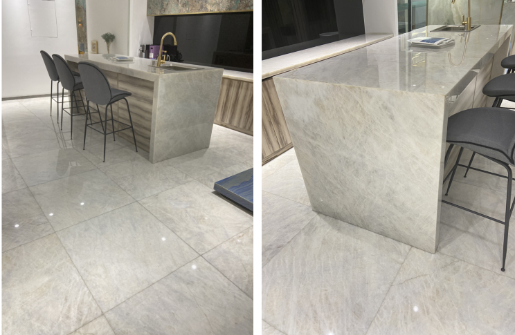 Cristallo White Quartzite Island