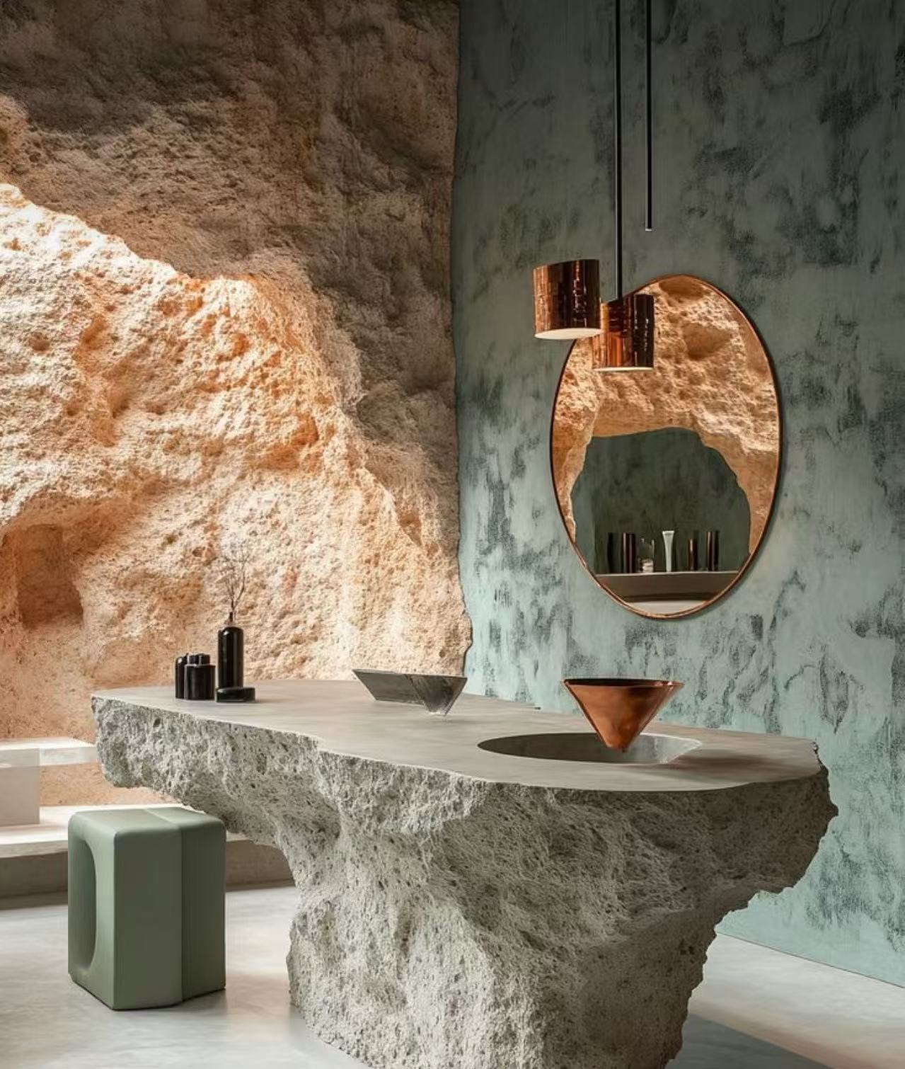 Monolith Luxe – Solid Big Size Limestone Vanity Sink for Commercial Bathrooms