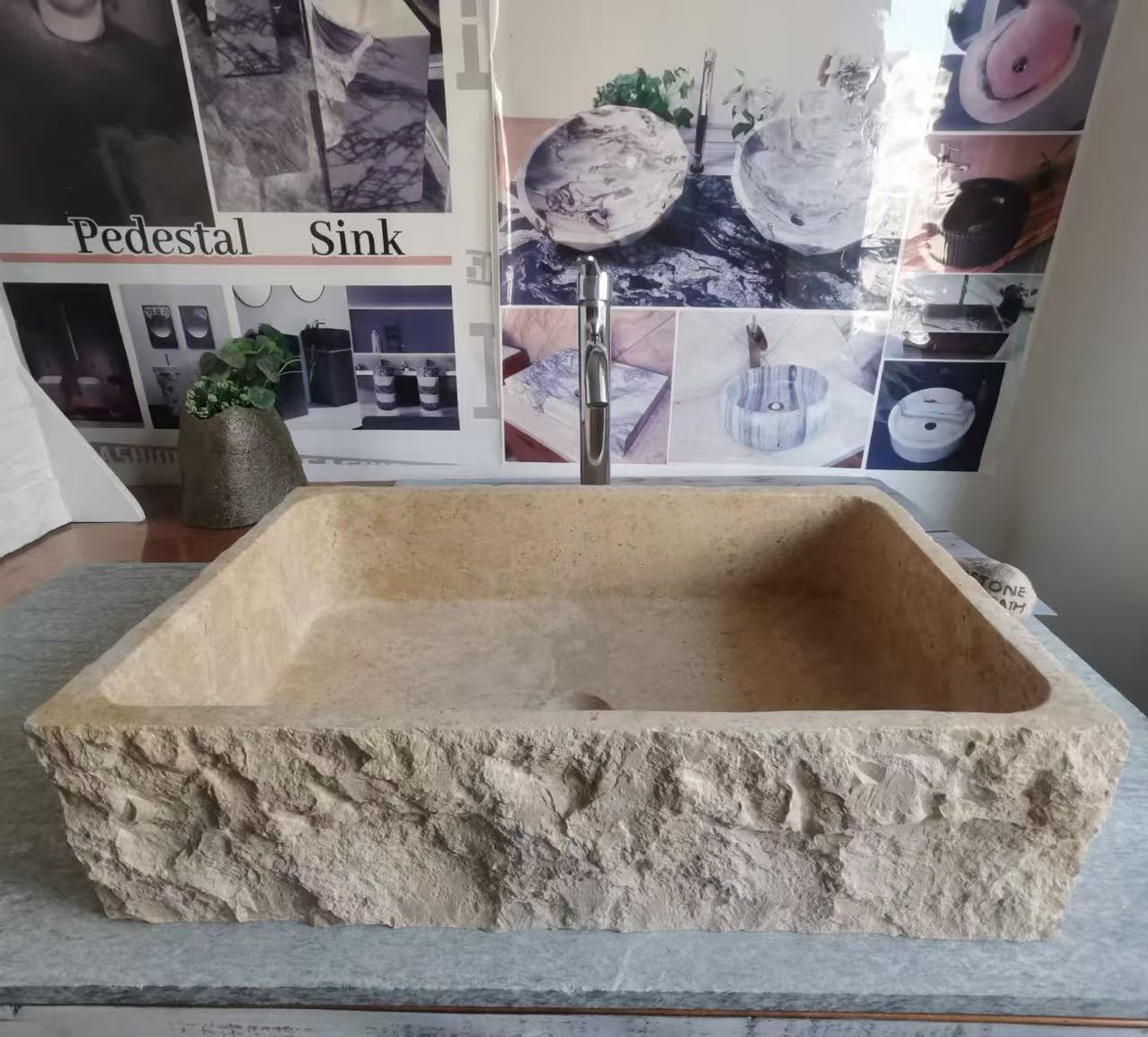 yellow limestone sink​