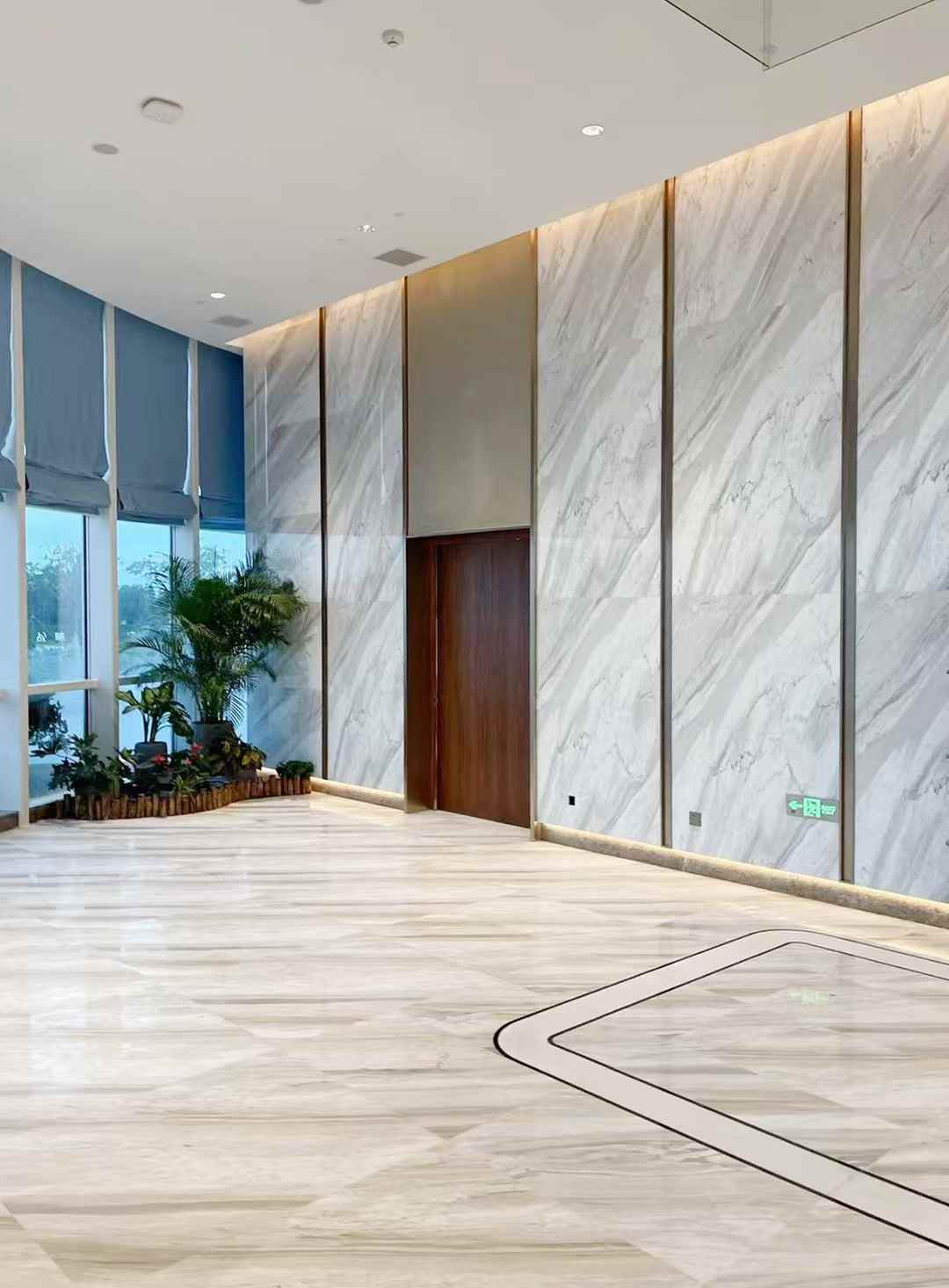 Ajax White Marble Elevator Big Wall Panel