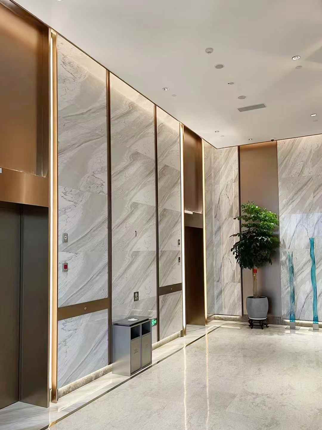 Ajax White Marble Elevator Wall