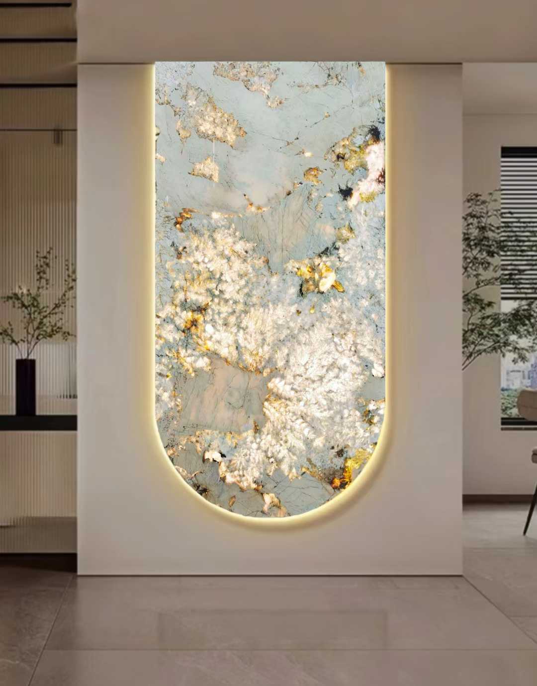 Alpine White Granite accents Wall