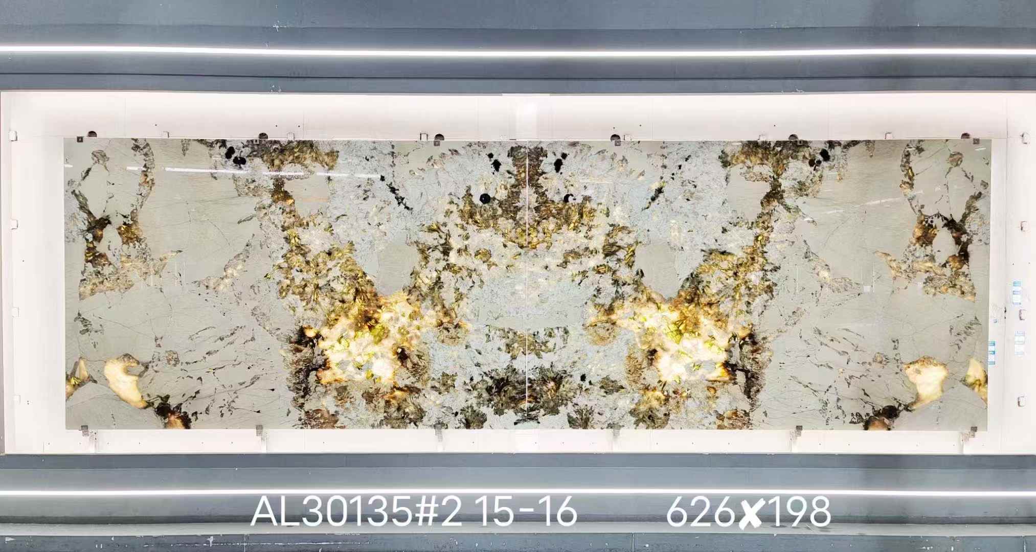 Alpine White Granite bookmatched wall