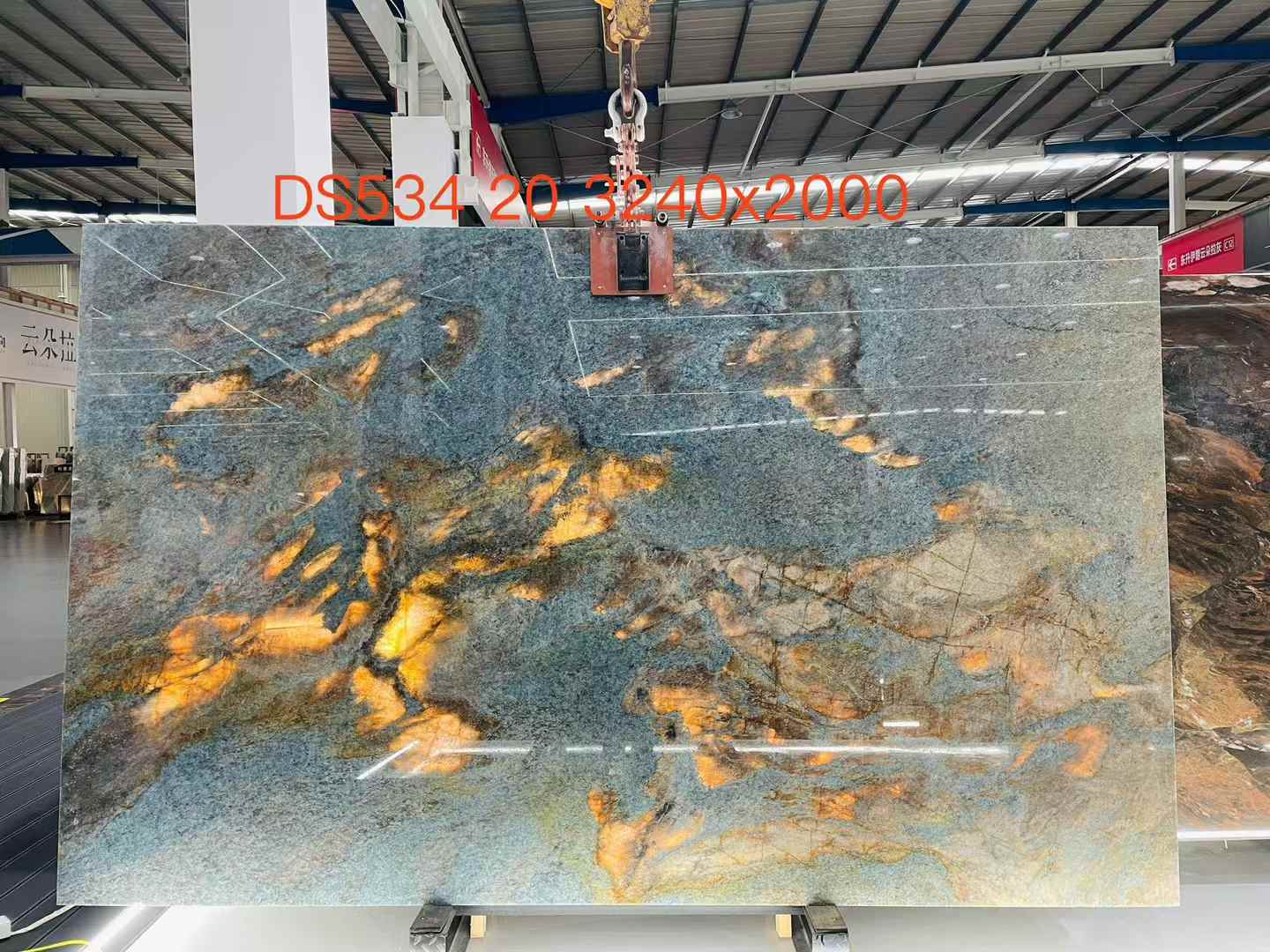 Amazon Blue Quartzite Polished backlit Slab