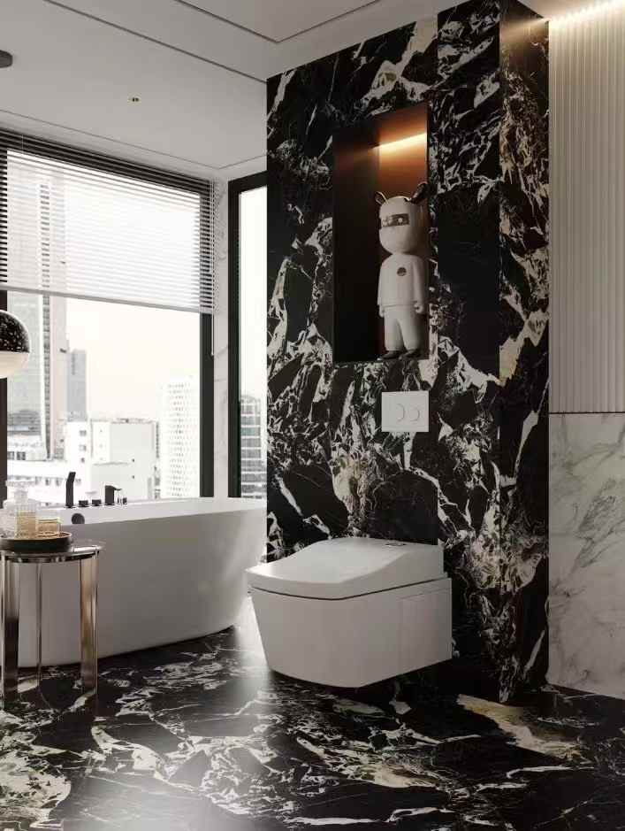 Antique Grand Marble Bathtroom Flooring And Wall