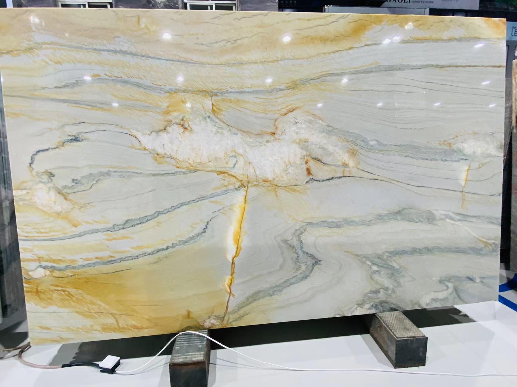 Aquarella Gold Quartzite slabs