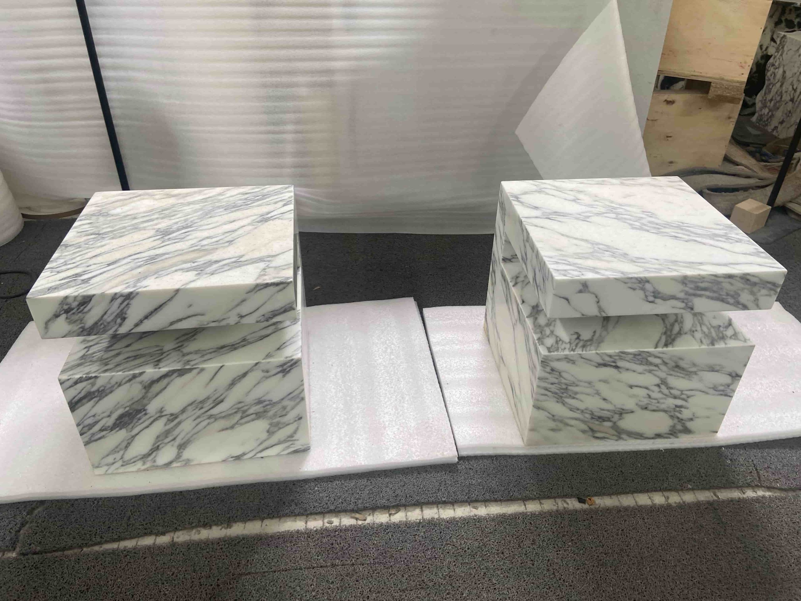 Arabescato Marble Bedroom Night Stand