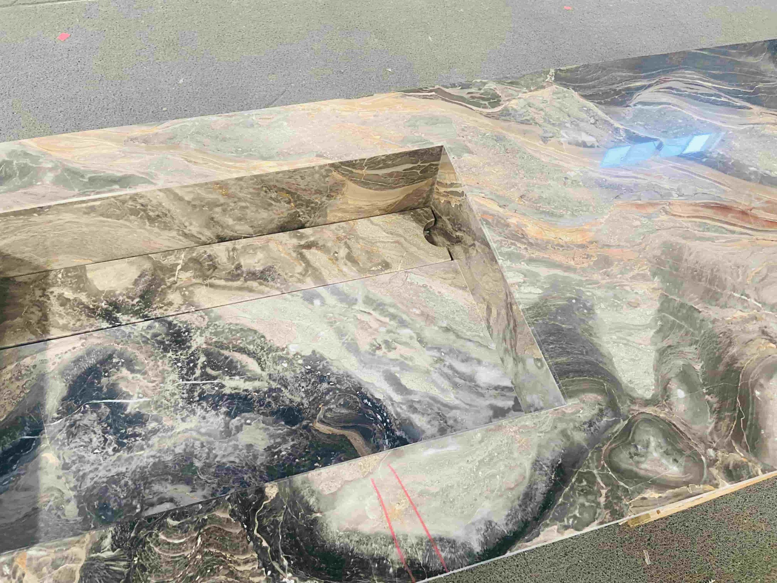 Arabescato Orobico Grigio Marble Vanity Sink