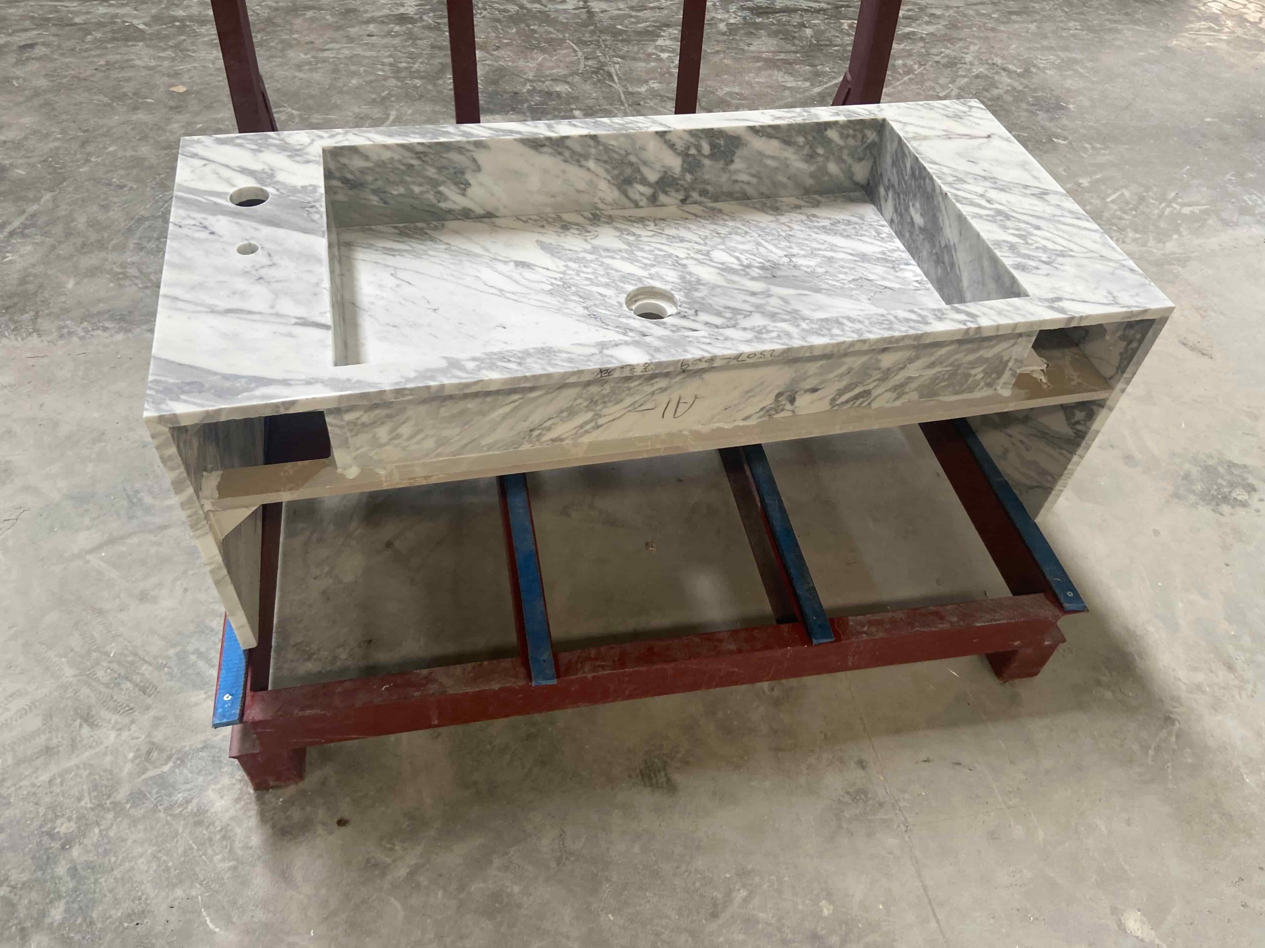 Arabescato White Marble Sink