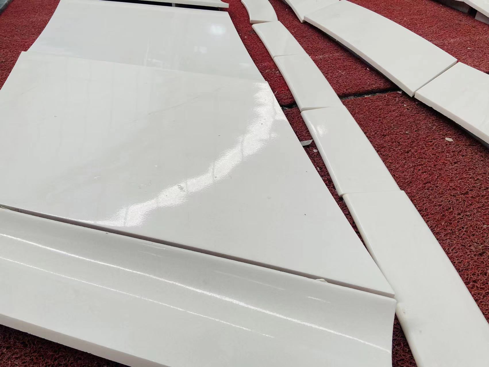 Ariston White Marble Twisted Stairs Handrail Panels