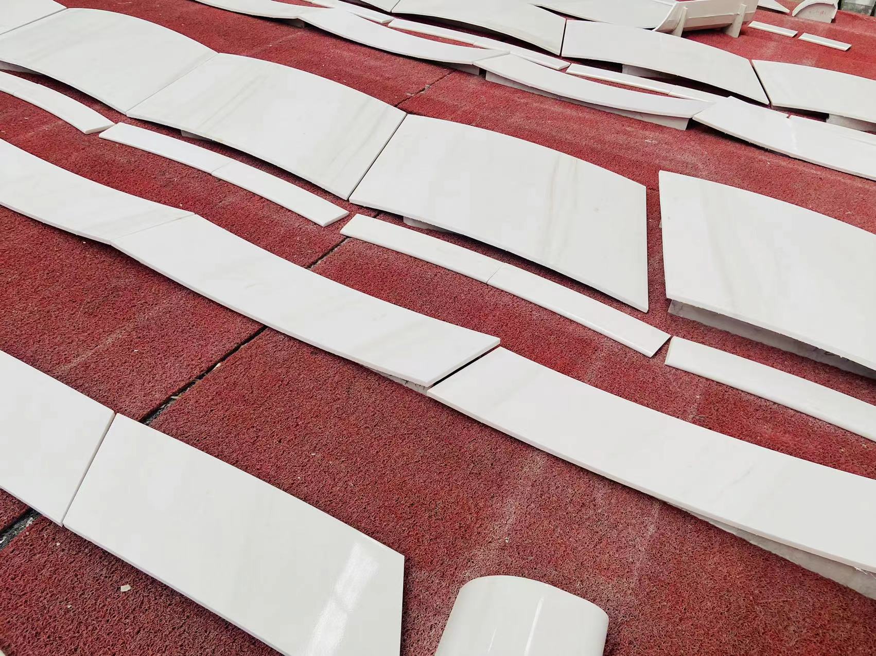 Ariston White Marble Twisted Stairs Handrail Panels