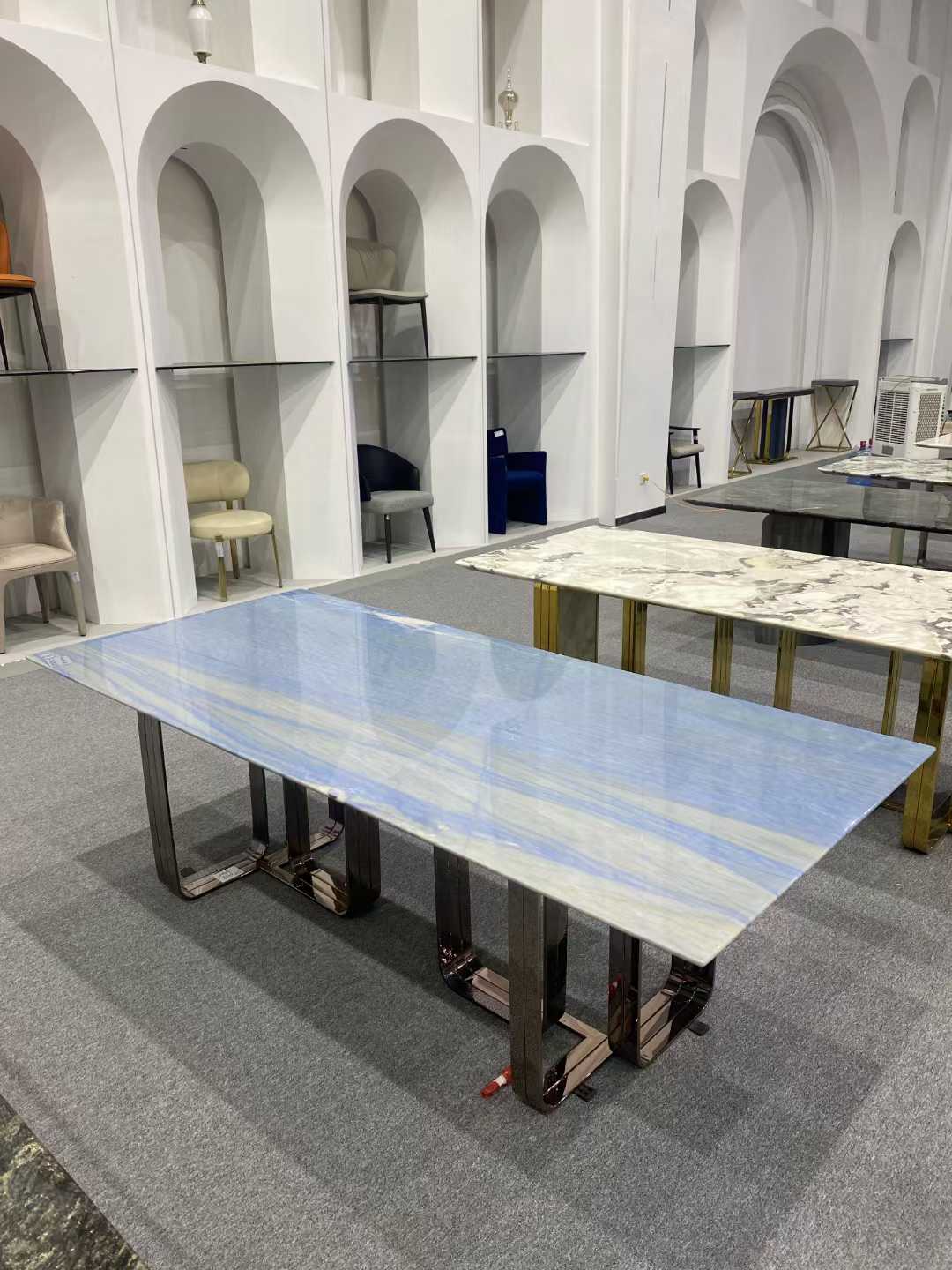 Azul Macaubas Quartzite dining table