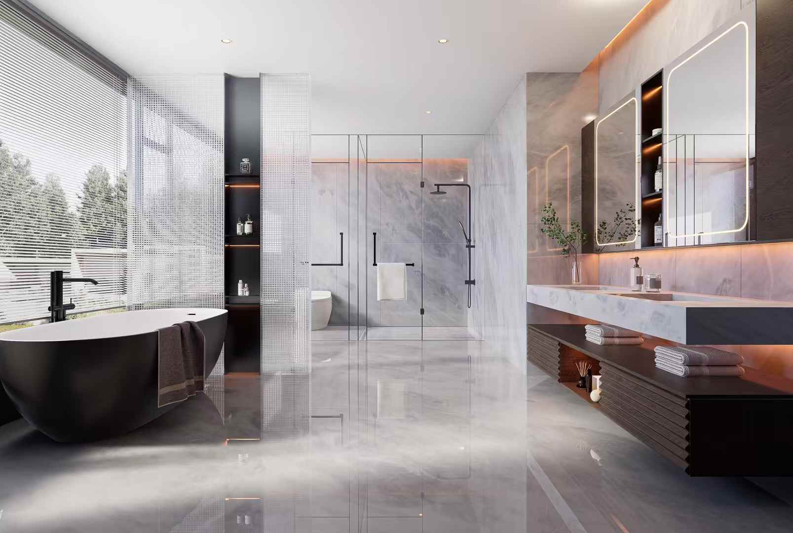 Bianco Alaska White Marble bathrom flooring and walls