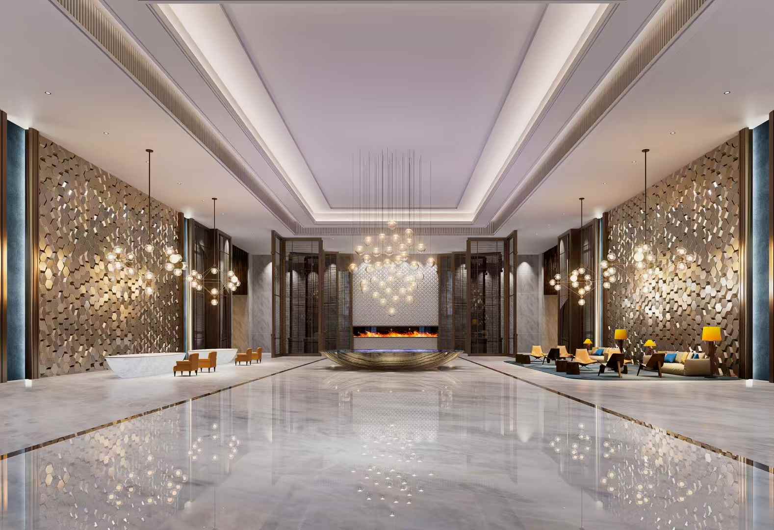 Bianco Alaska White Marble hotel grand flooring tiles