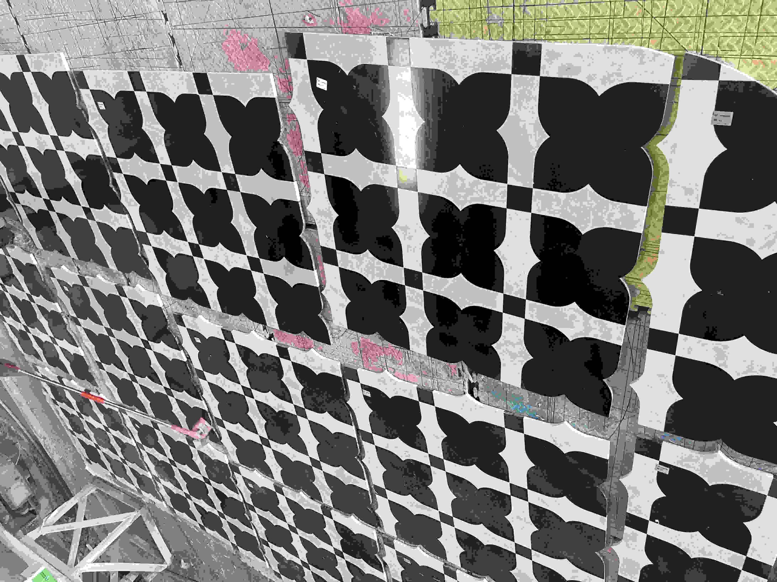 Black and White Waterjet Marble Tiles