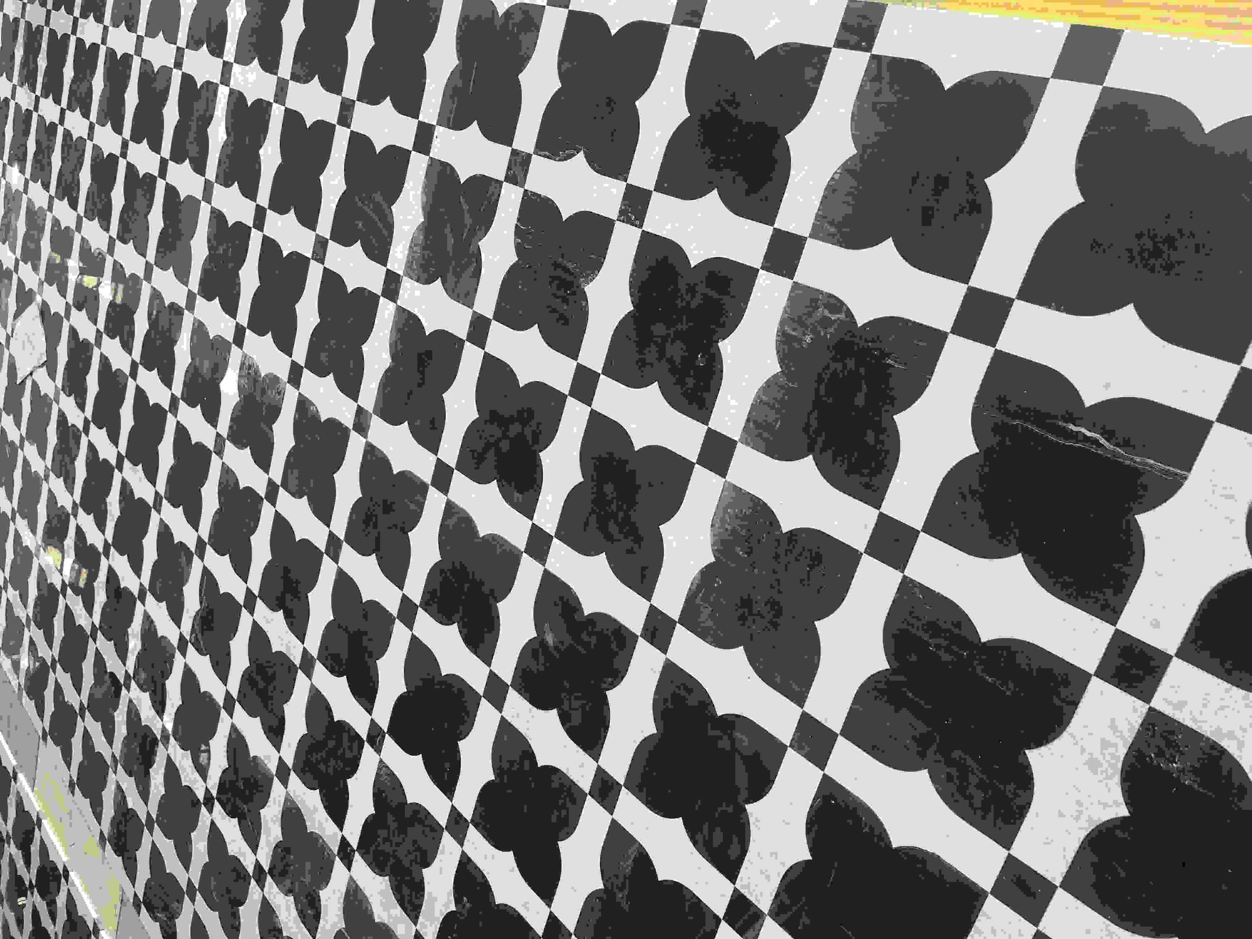 Black and White Waterjet Marble Tiles