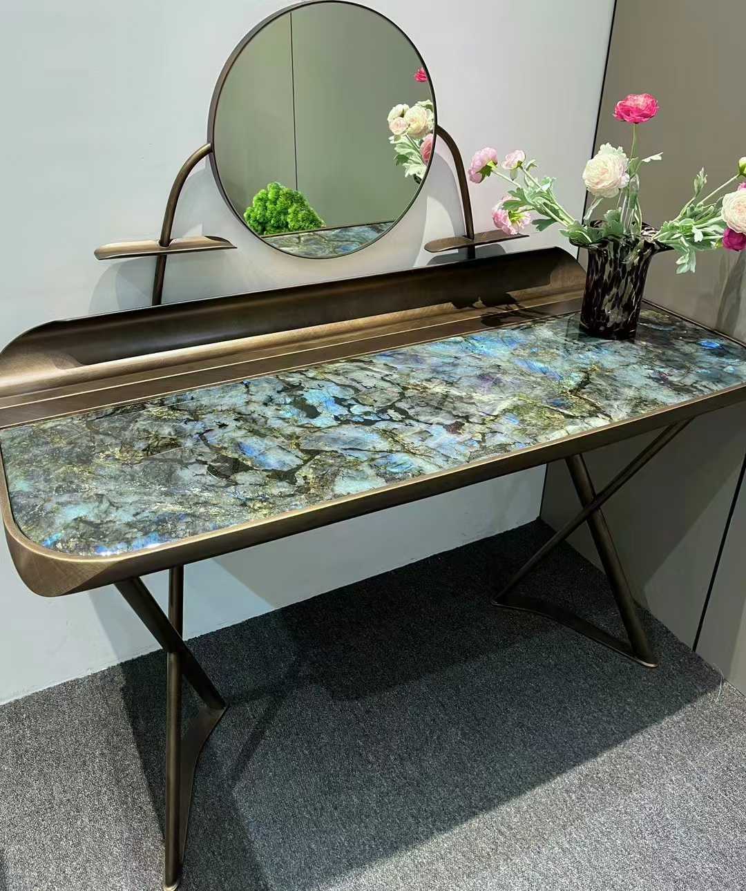 Blue Labradorite Granite Console Table