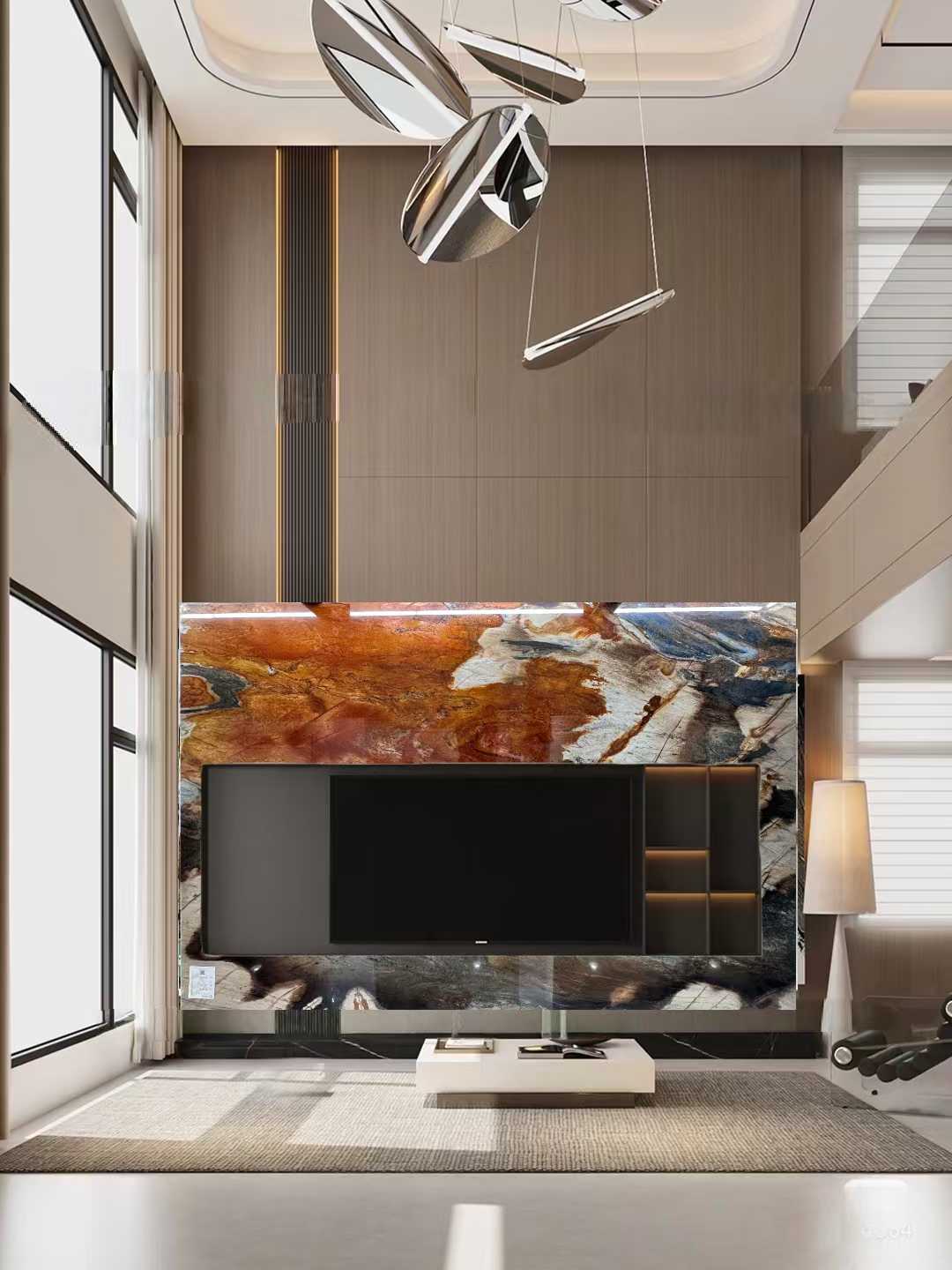 Blue Louise Quartzite TV Wall