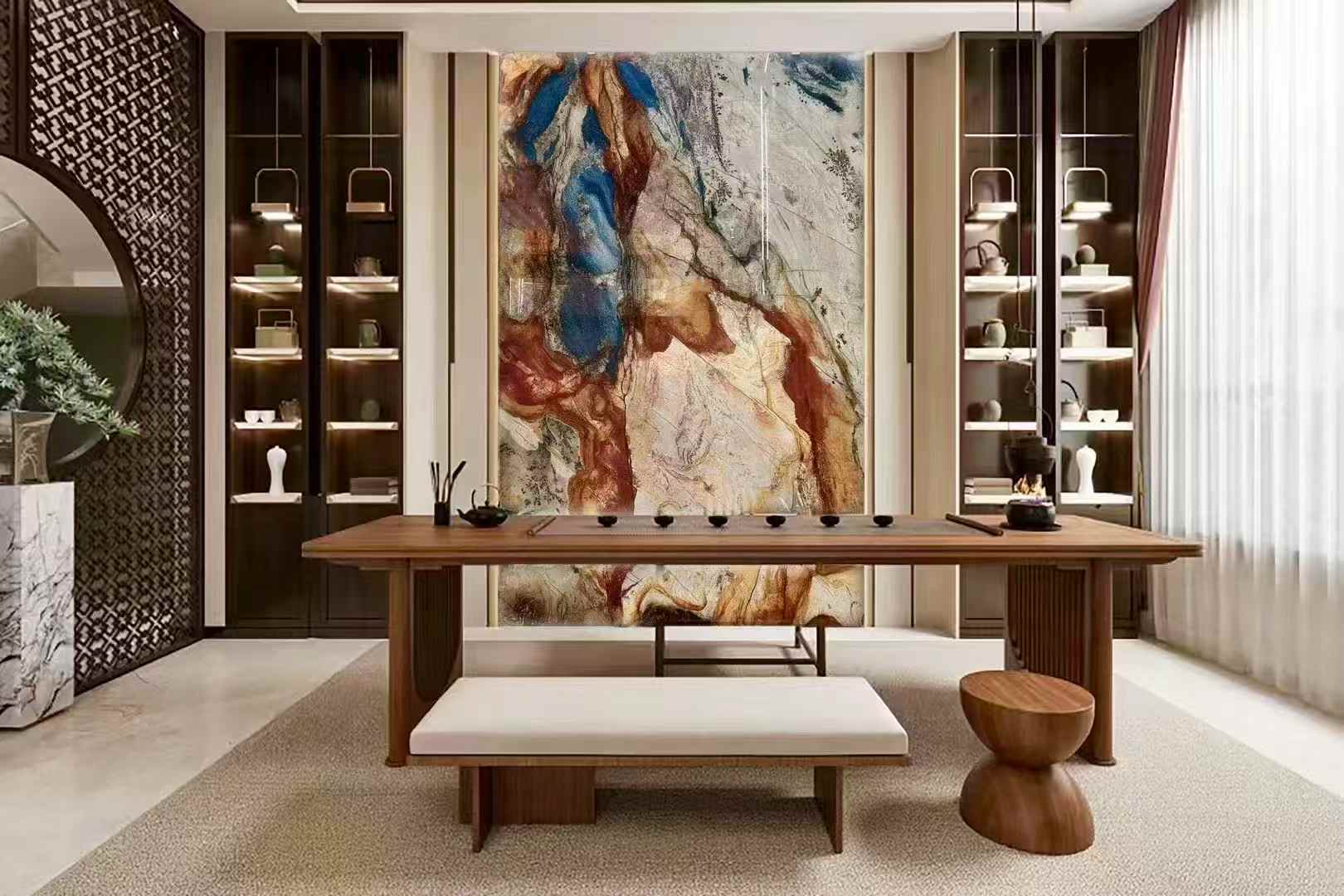 Blue Louise Quartzite Wall office