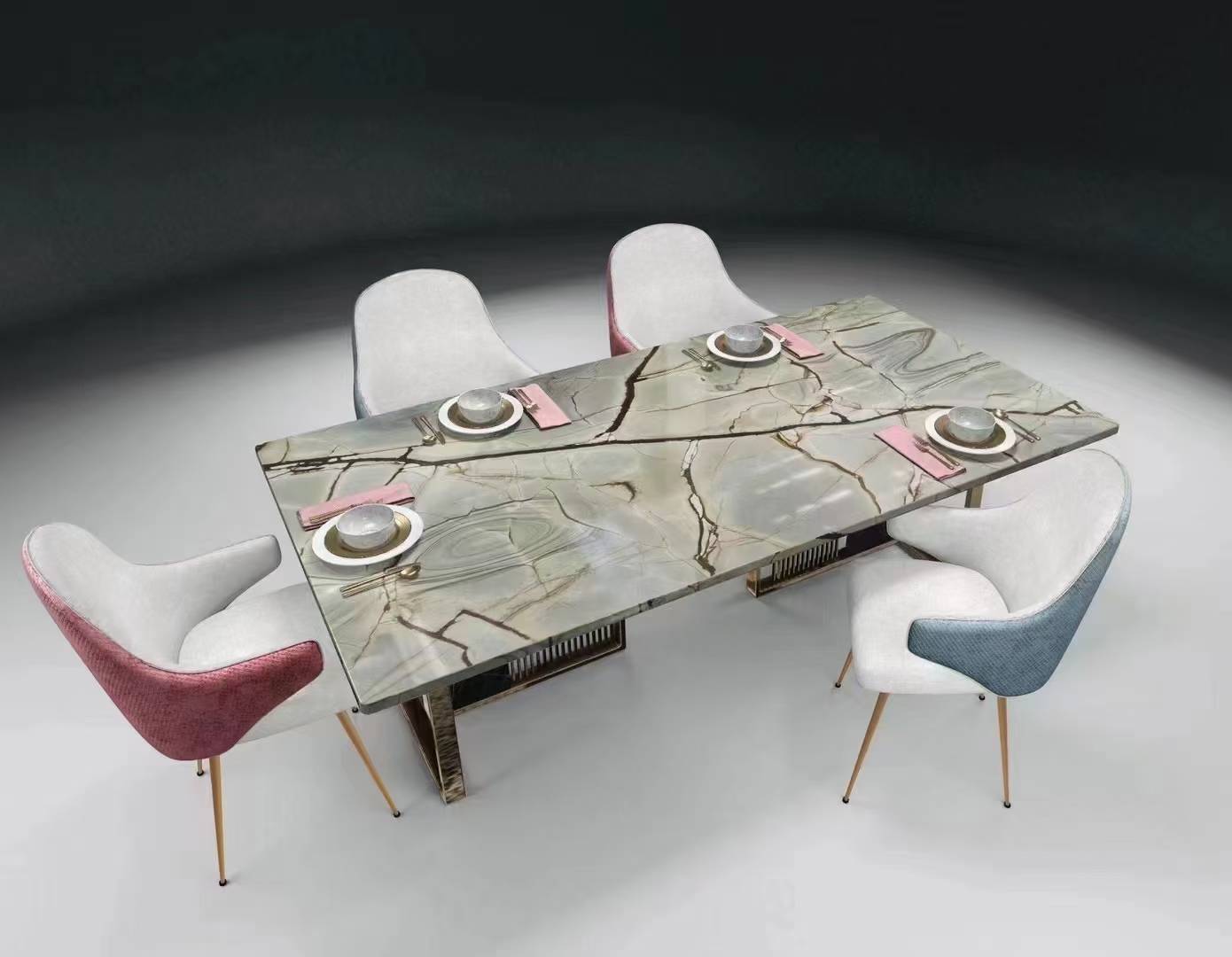 Blue Roma Quartzite dining tables