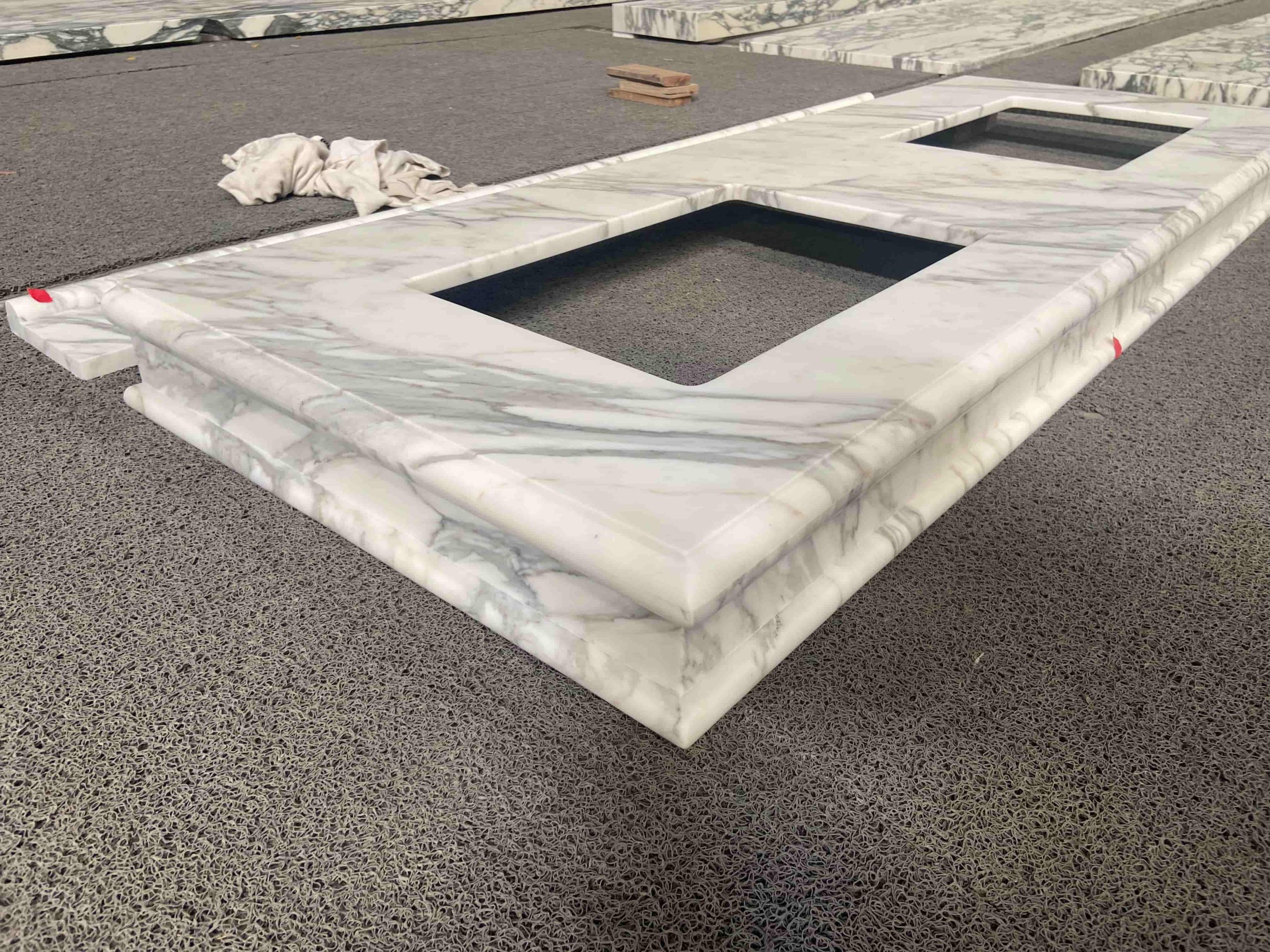 Bullnose edge marble vanitytops double sinks