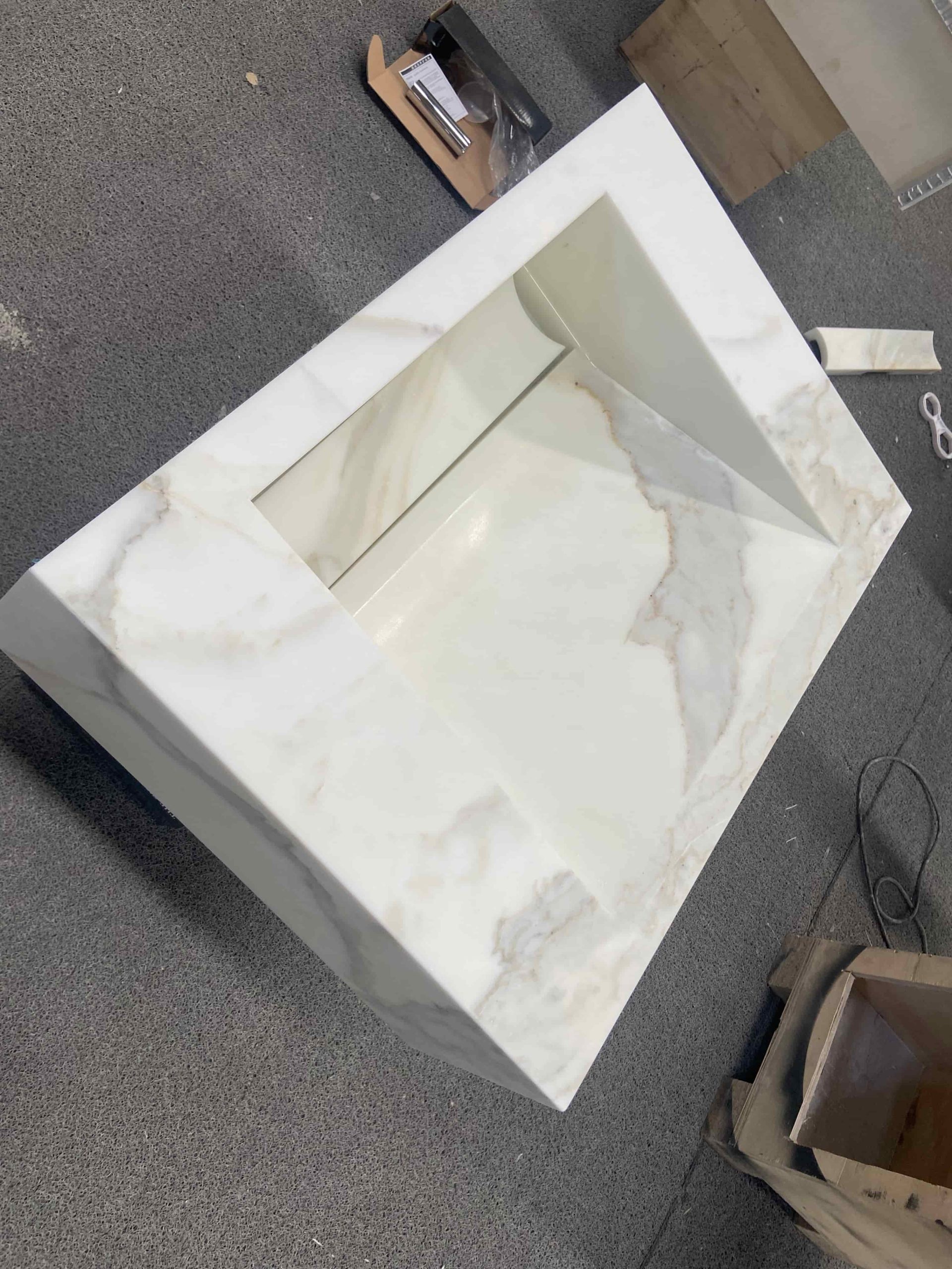 Calacatta Gold Marble Bath Vanitytop With Sink