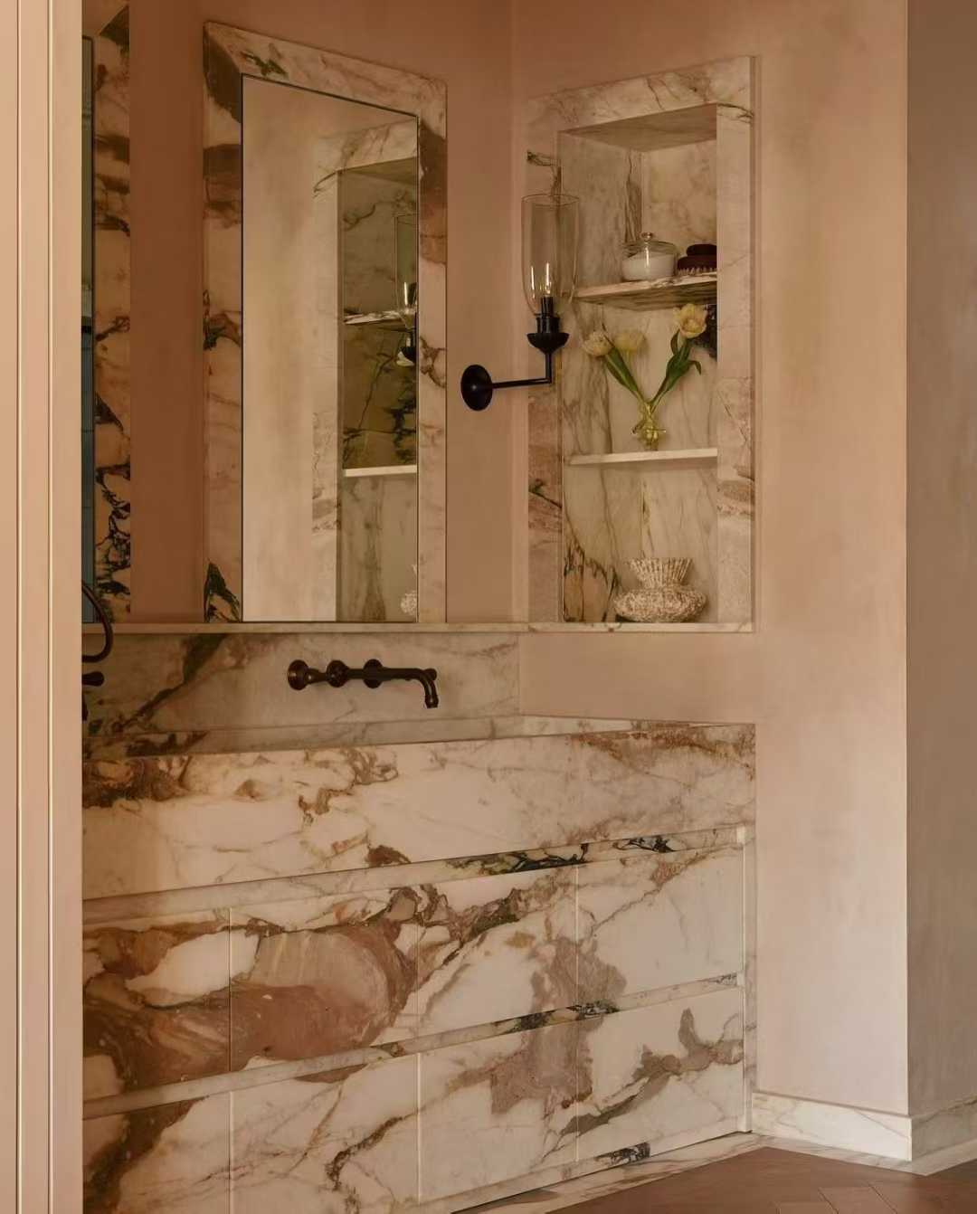 Calacatta Vagli Oro Marble bathroom vanity