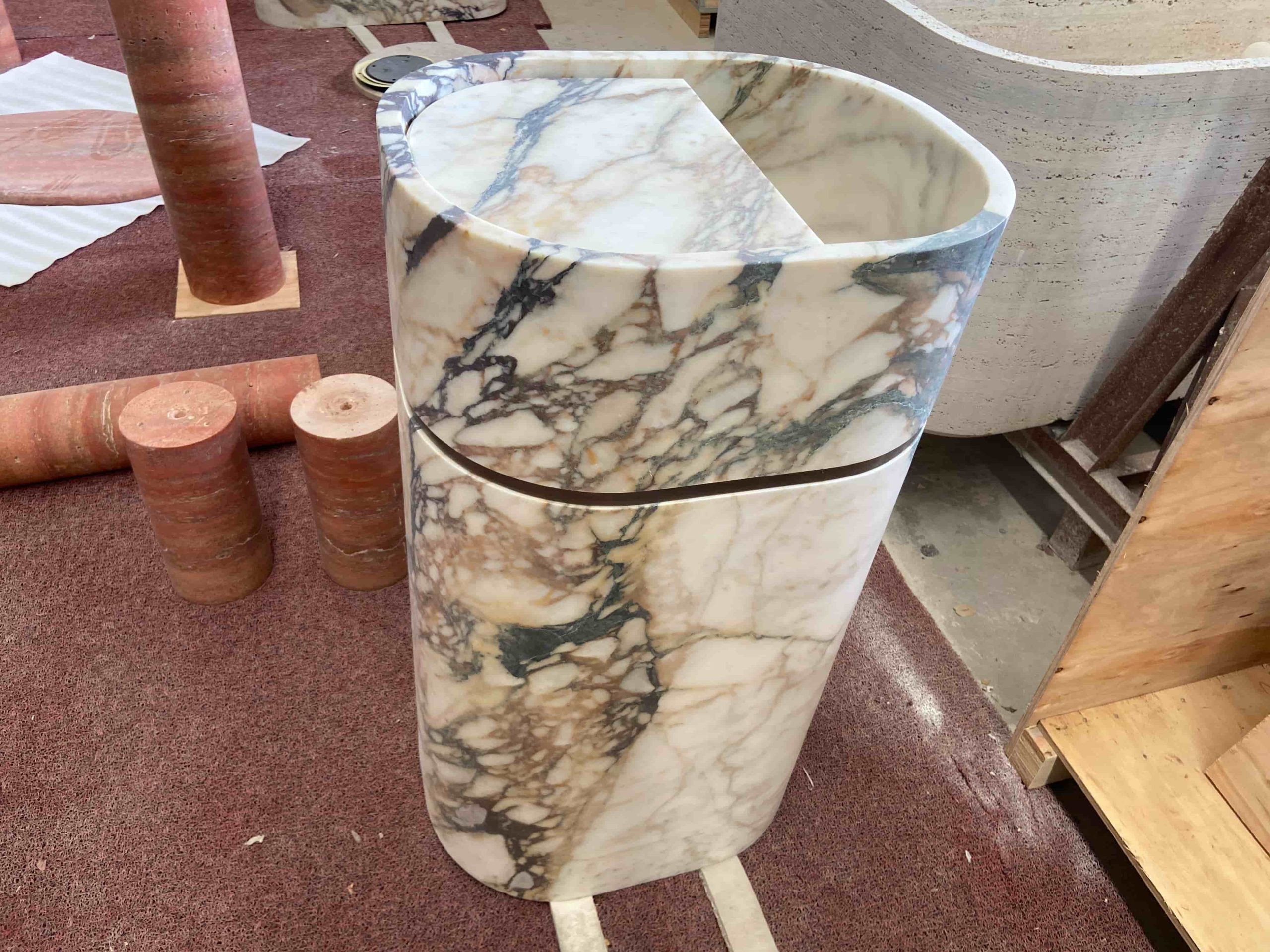 Calacatta Viola Marble Pedestal Sink