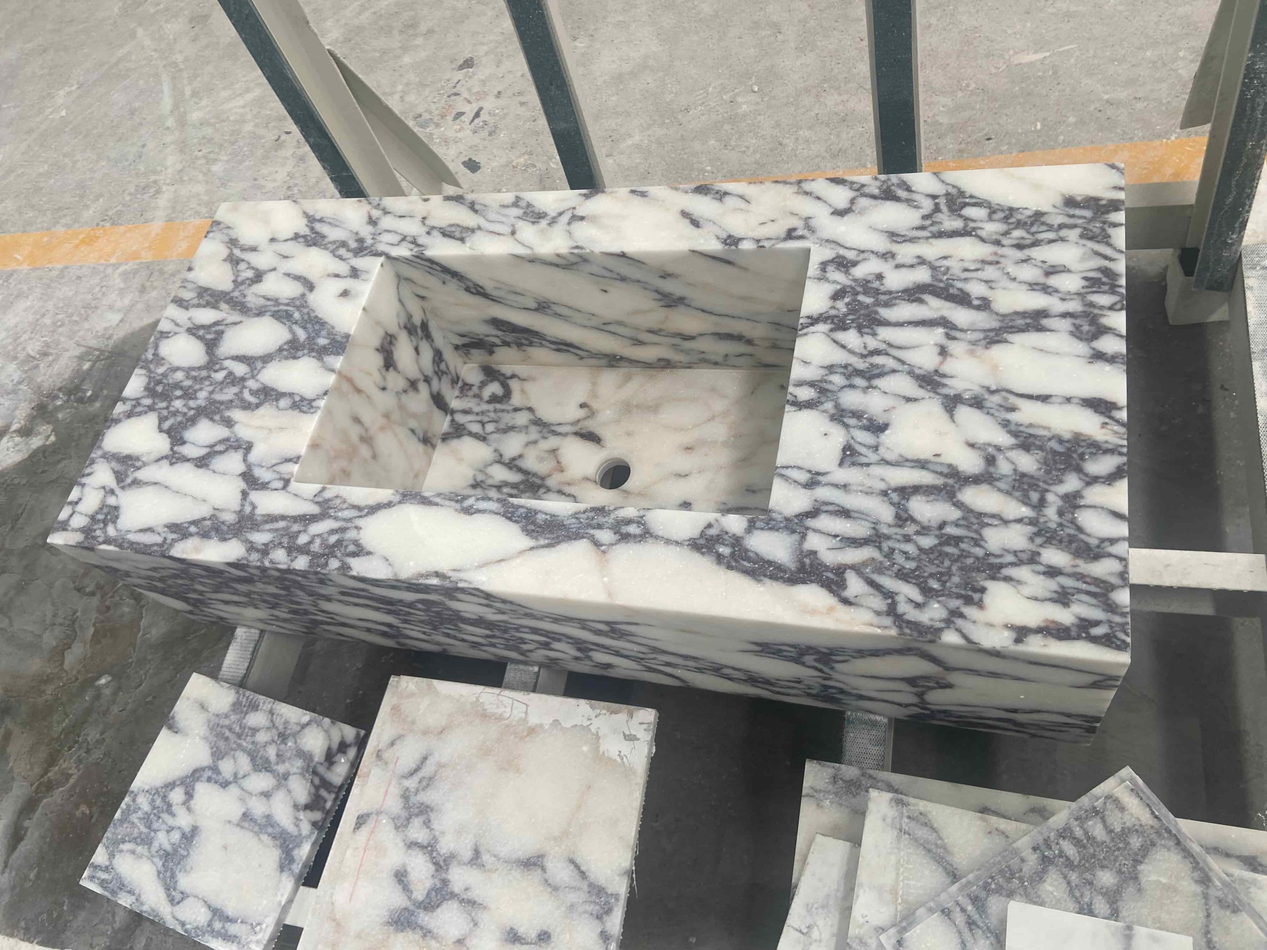 Calacatta Viola Marble Bath Vantity Top With Sink