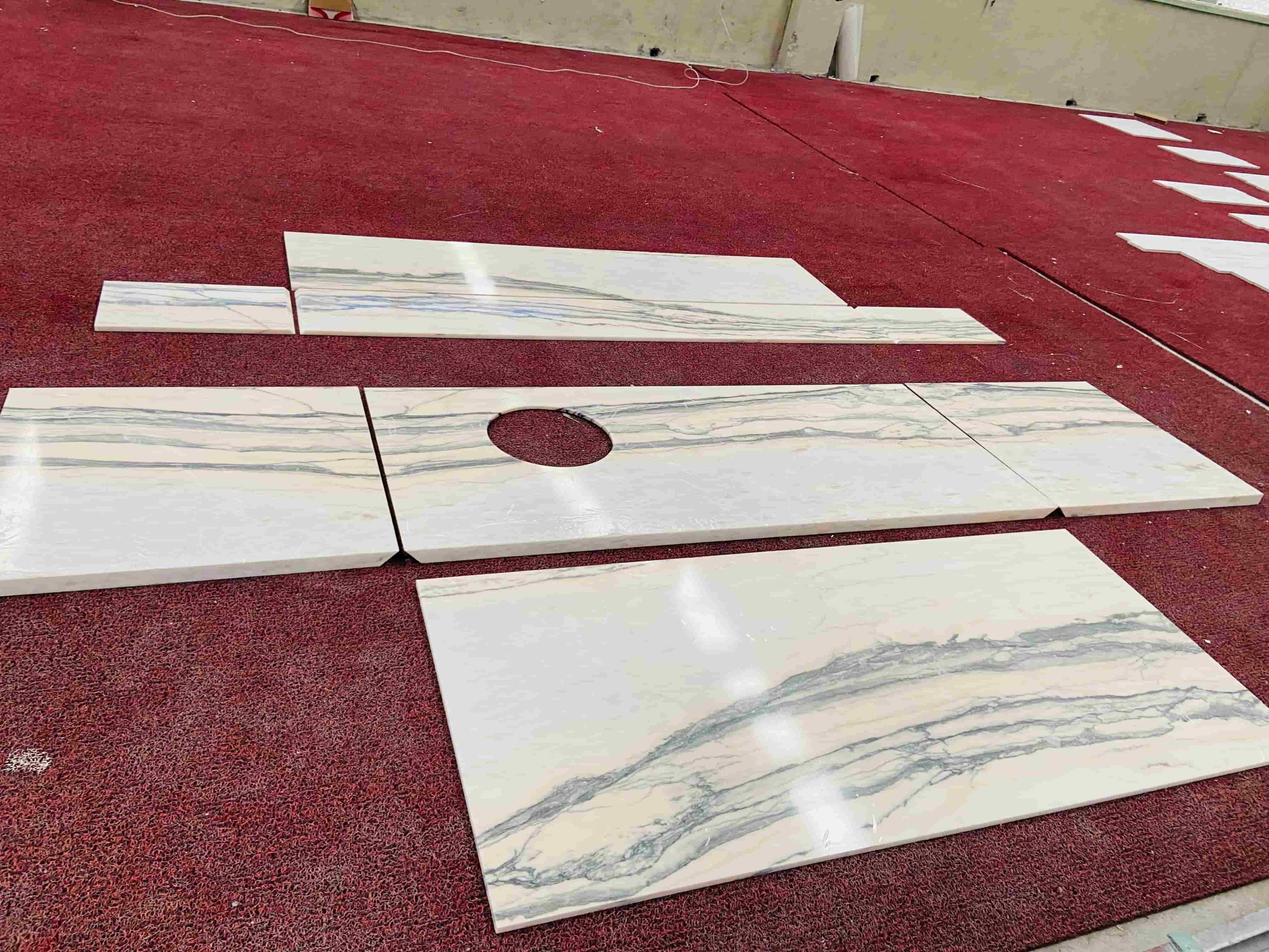 Calacatta pink marble kitchen