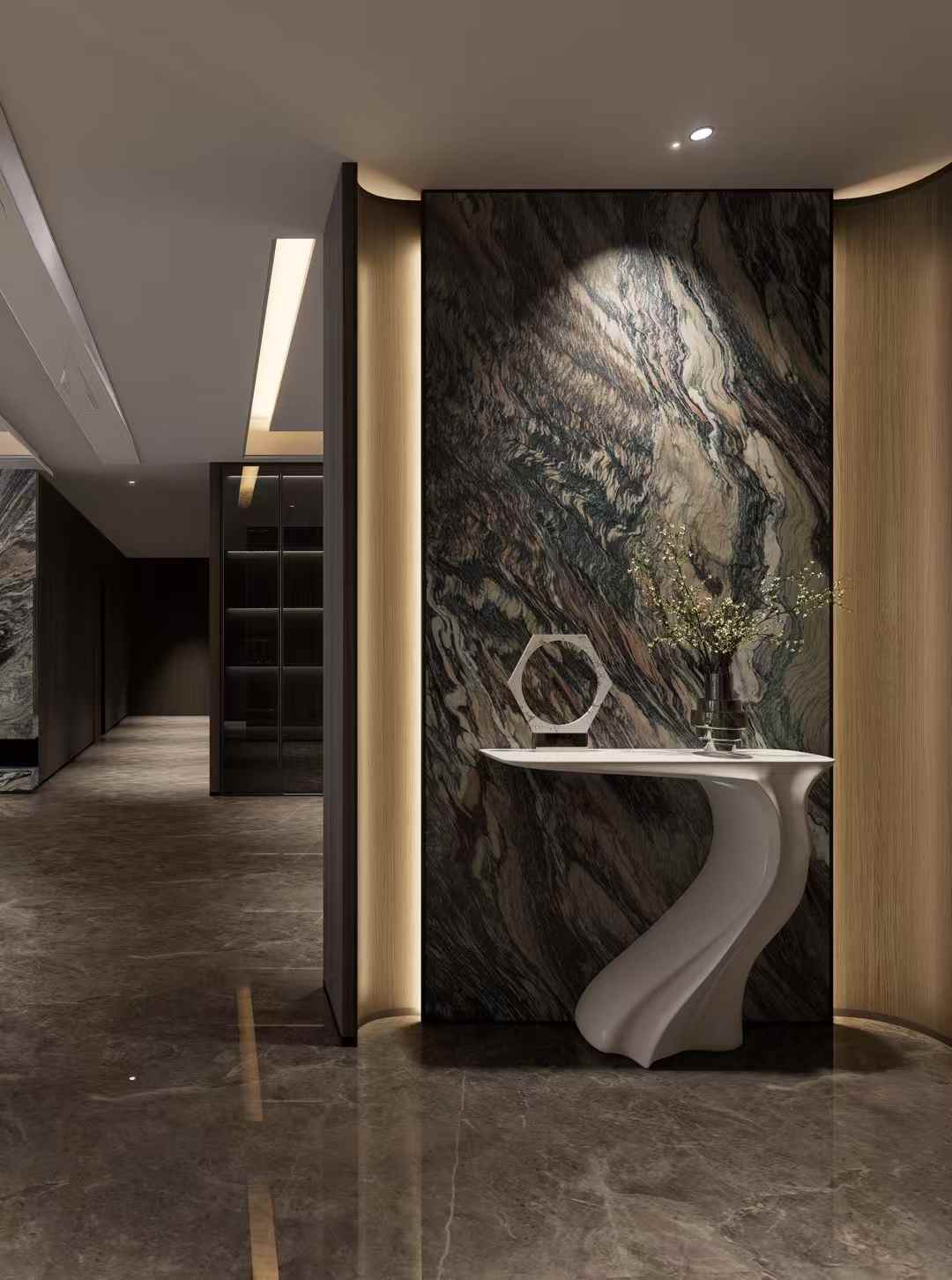 Cipollion Ondulato Quartzite feature walls