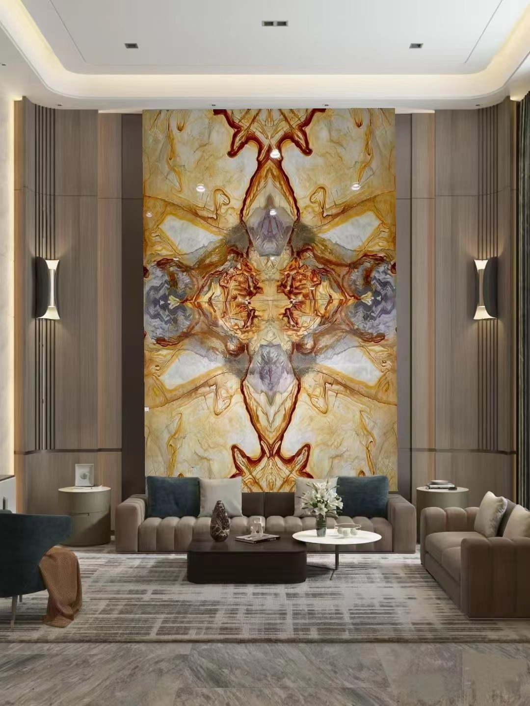 Colibri Rubi Quartzite feature walls living rooms