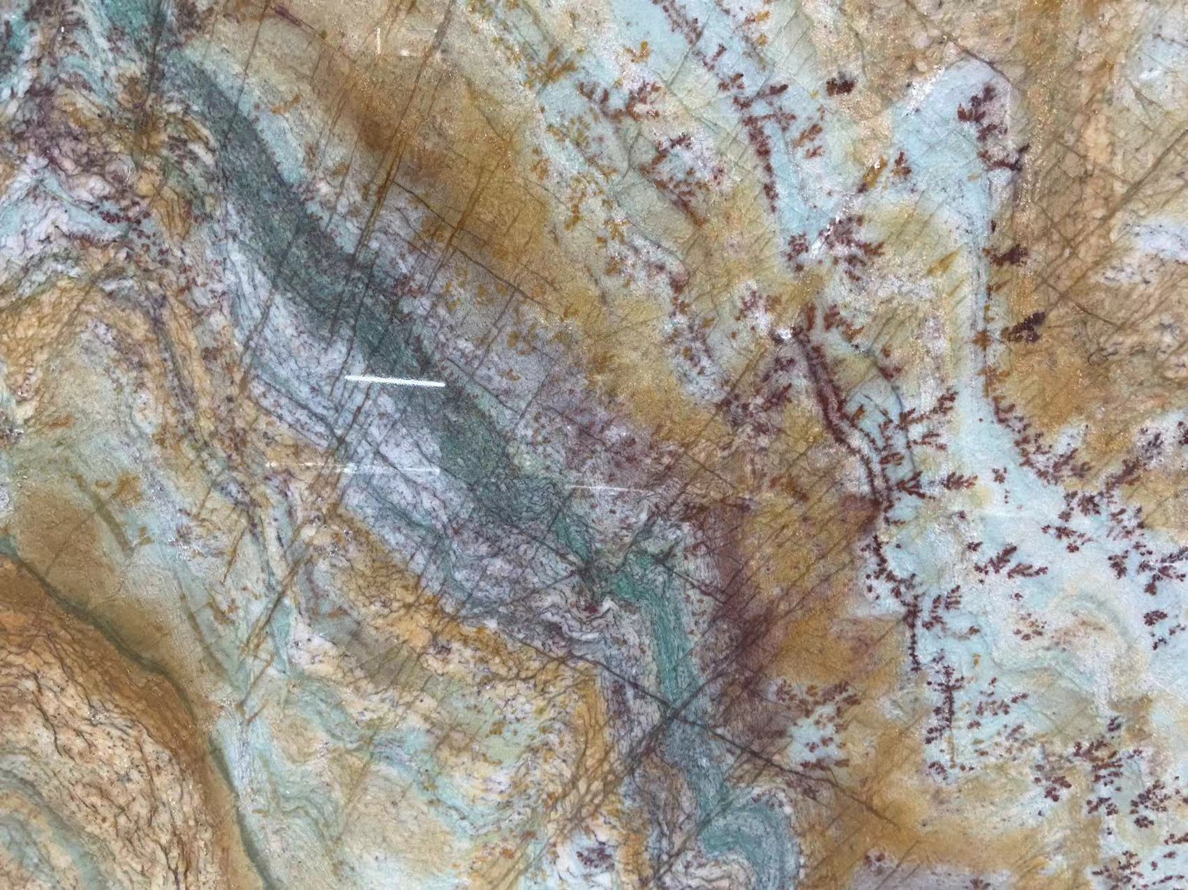 Colorful Ocean Quartzite Slab