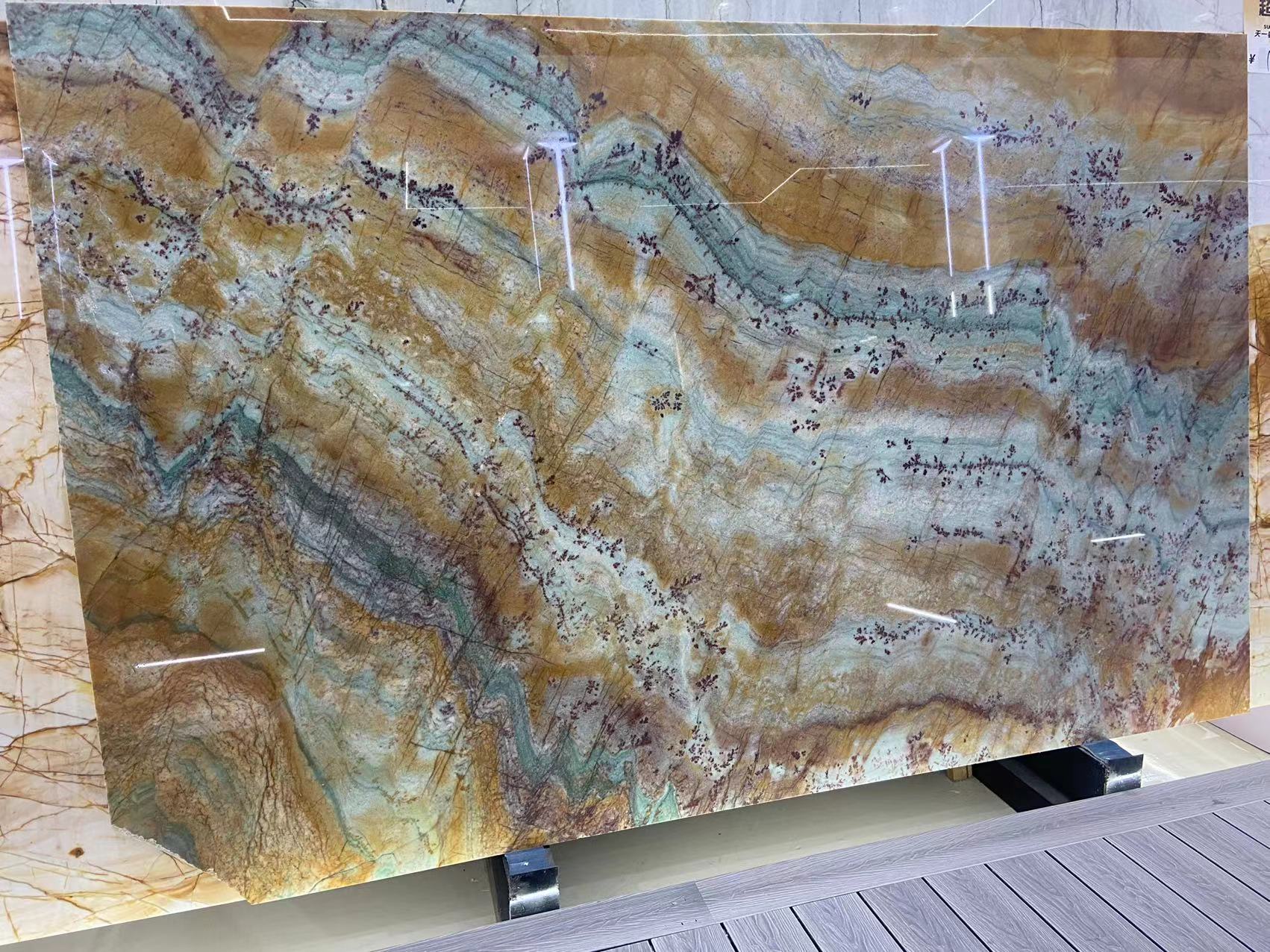 Colorful Ocean Quartzite Slab