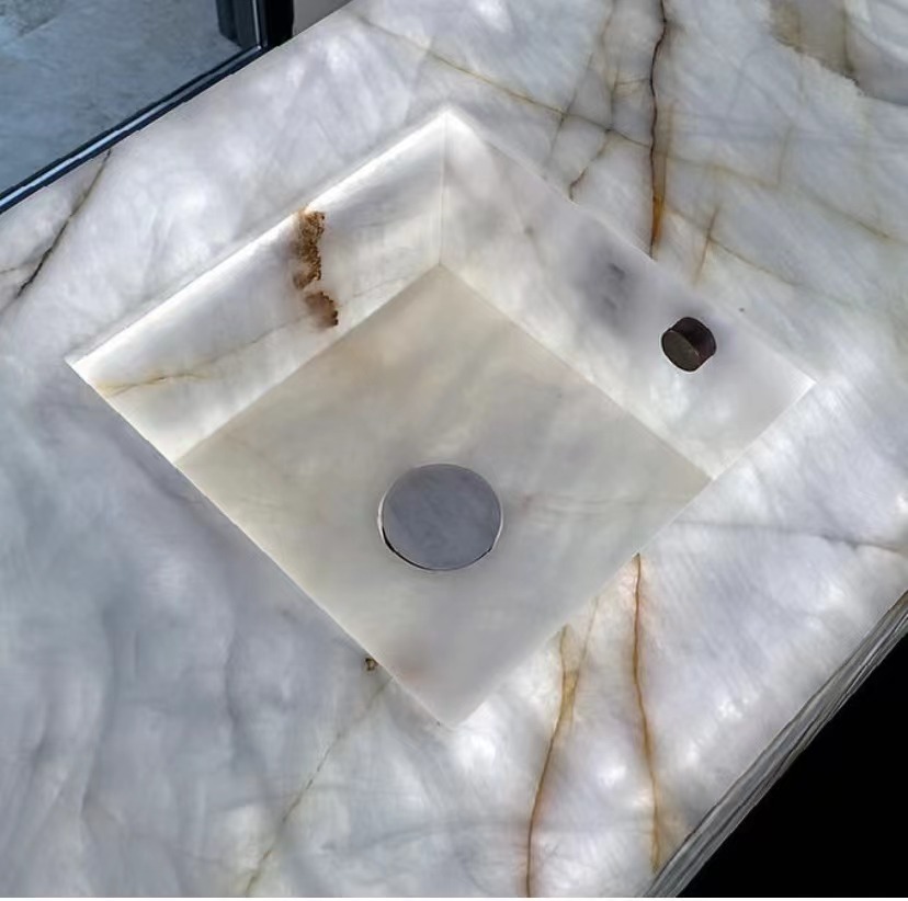Crisallo Vittro Quartzite backlit sinks