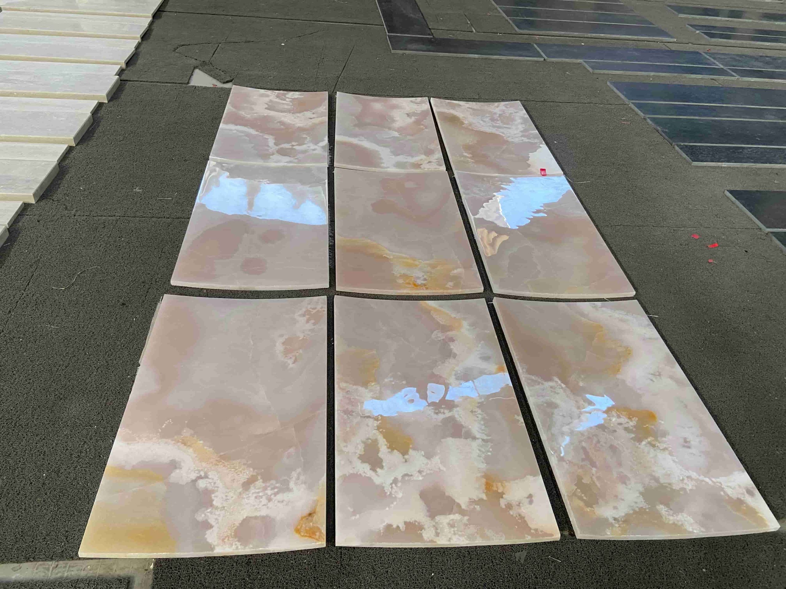 Arched Pink Onyx Wall Tiles