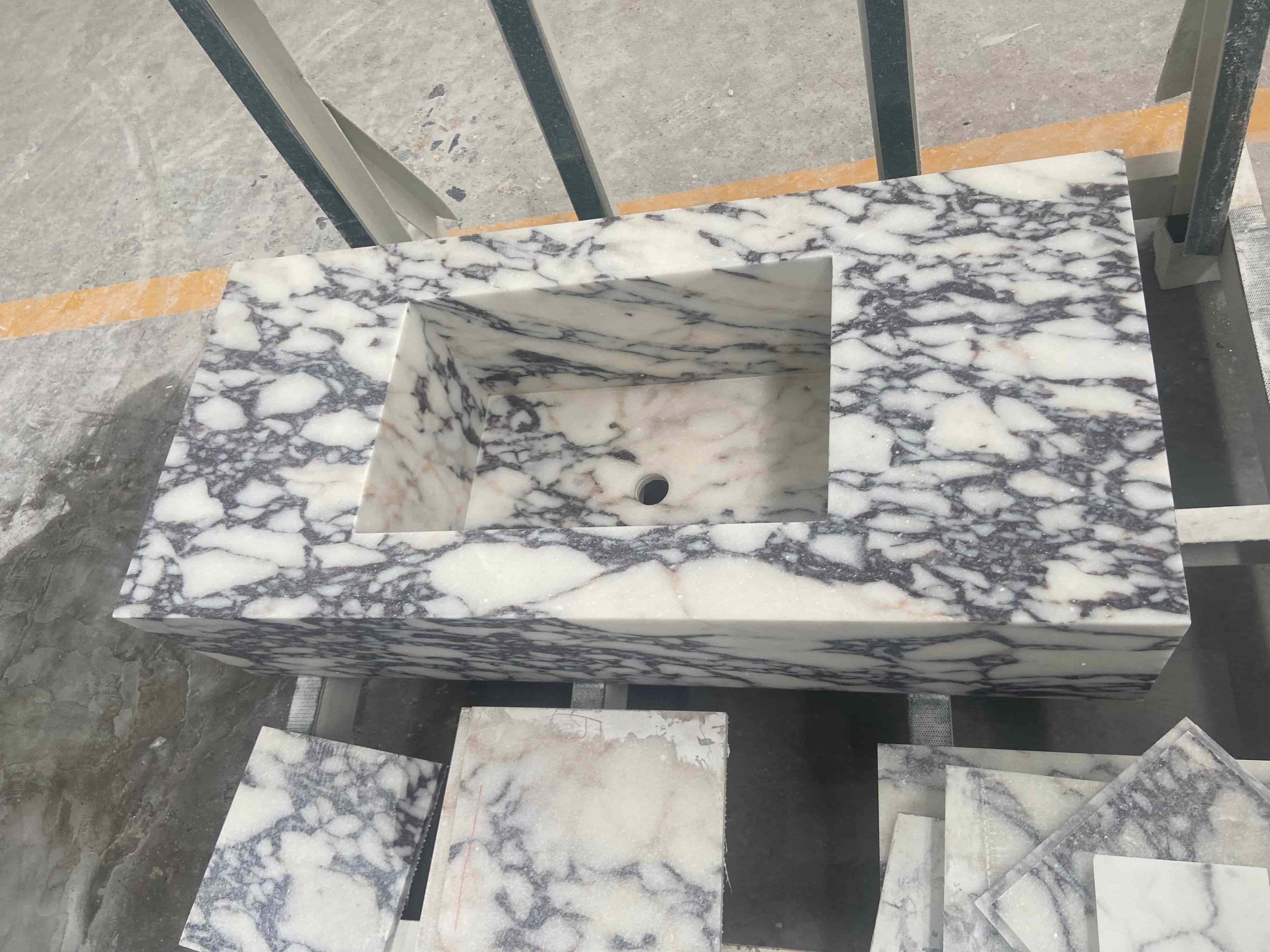 Calacatta Viola Marble Bath Vantity Top With Sink