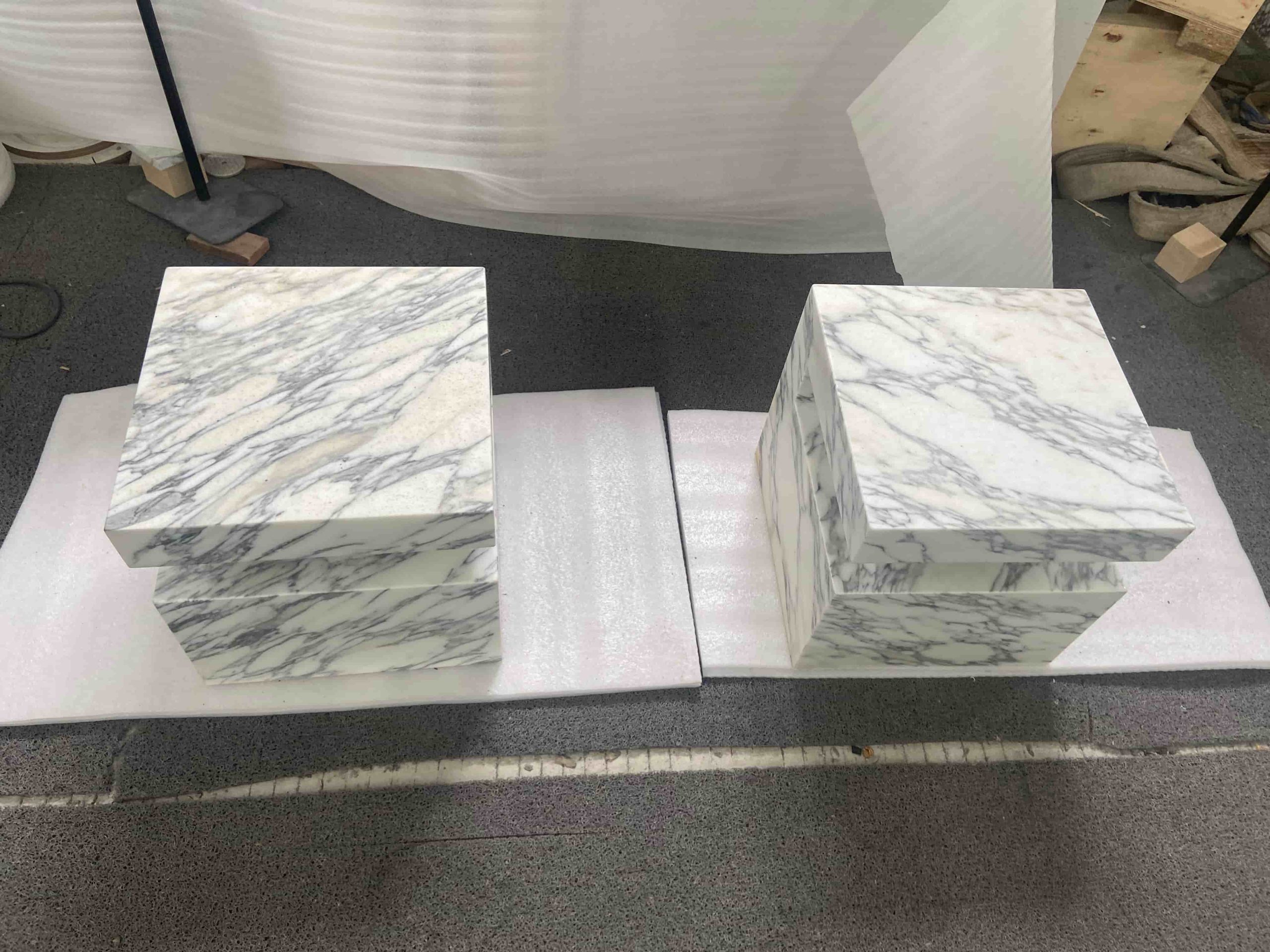 Arabescato Marble Bedroom Night Stand