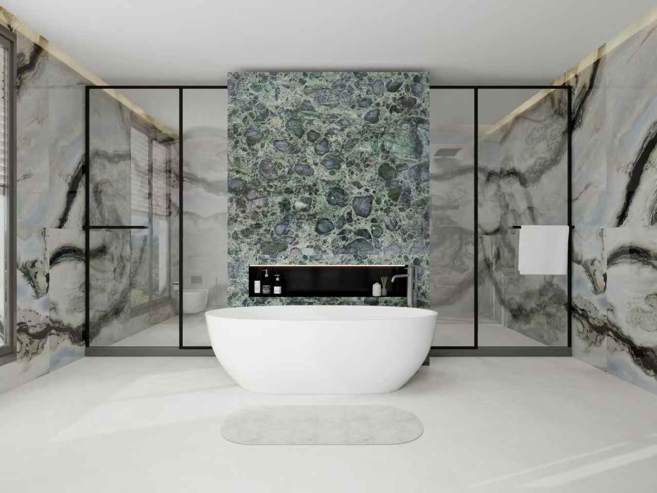 Emerald Marinace Quartzite shower wall