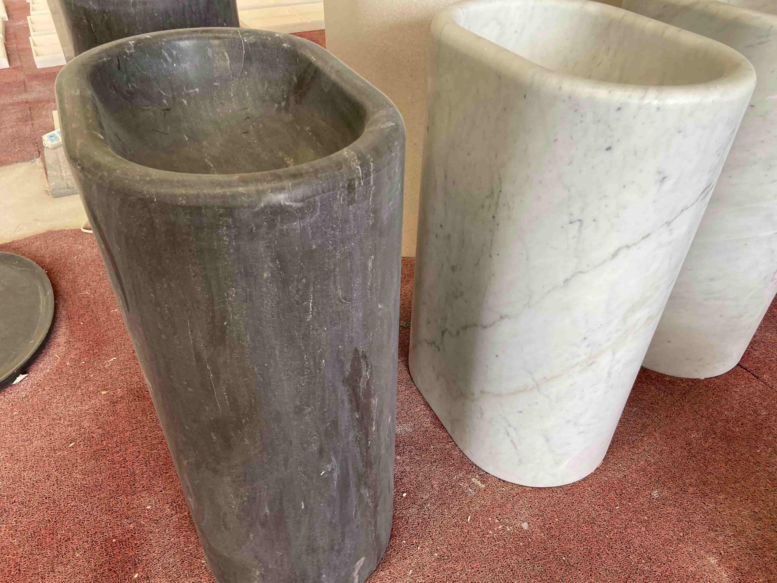 Carrara White Marble Pedestal Sink