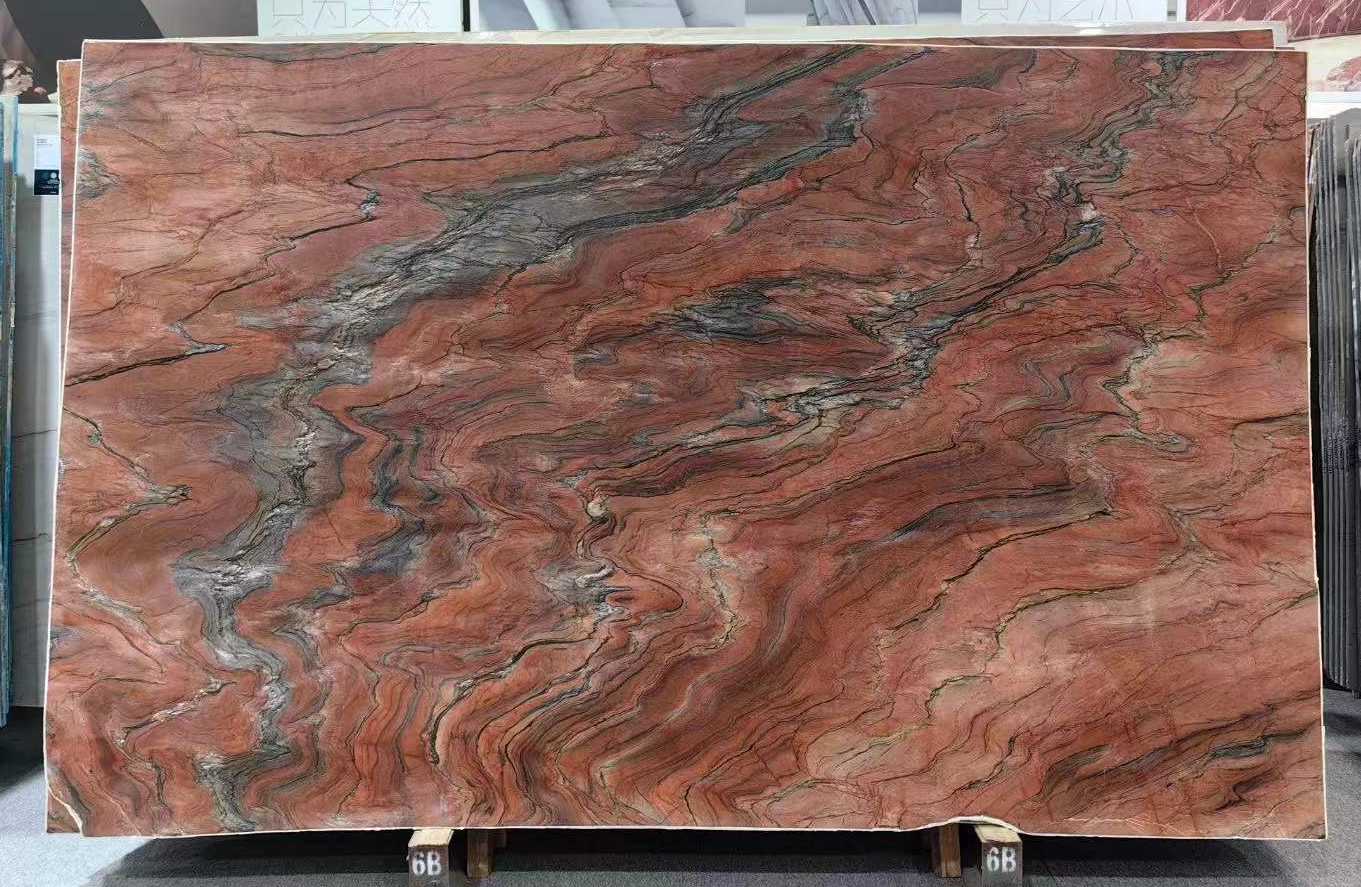 Fusion fire quartzite leather finished slabs