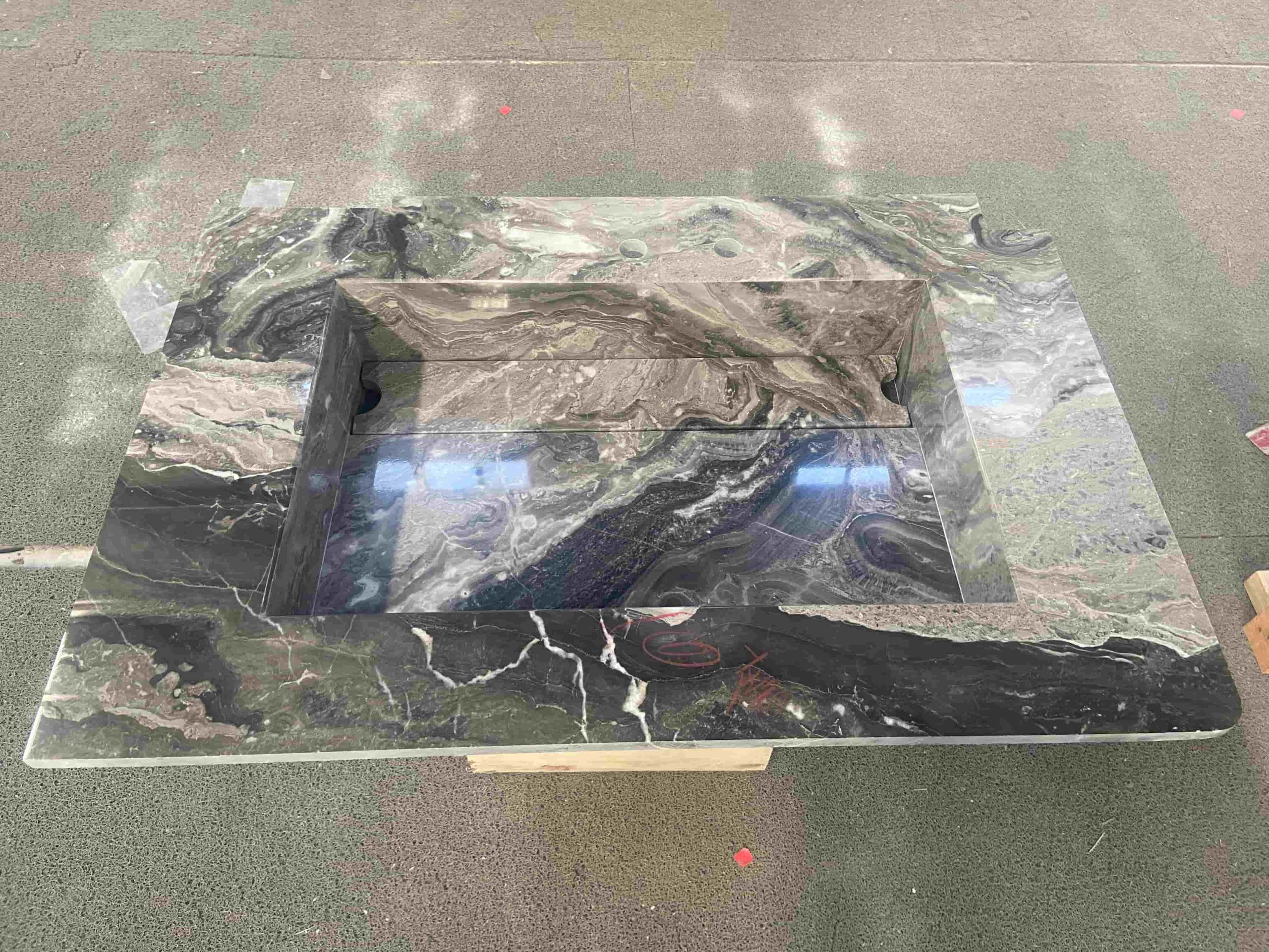 Arabescato Orobico Grigio Marble Vanity Sink