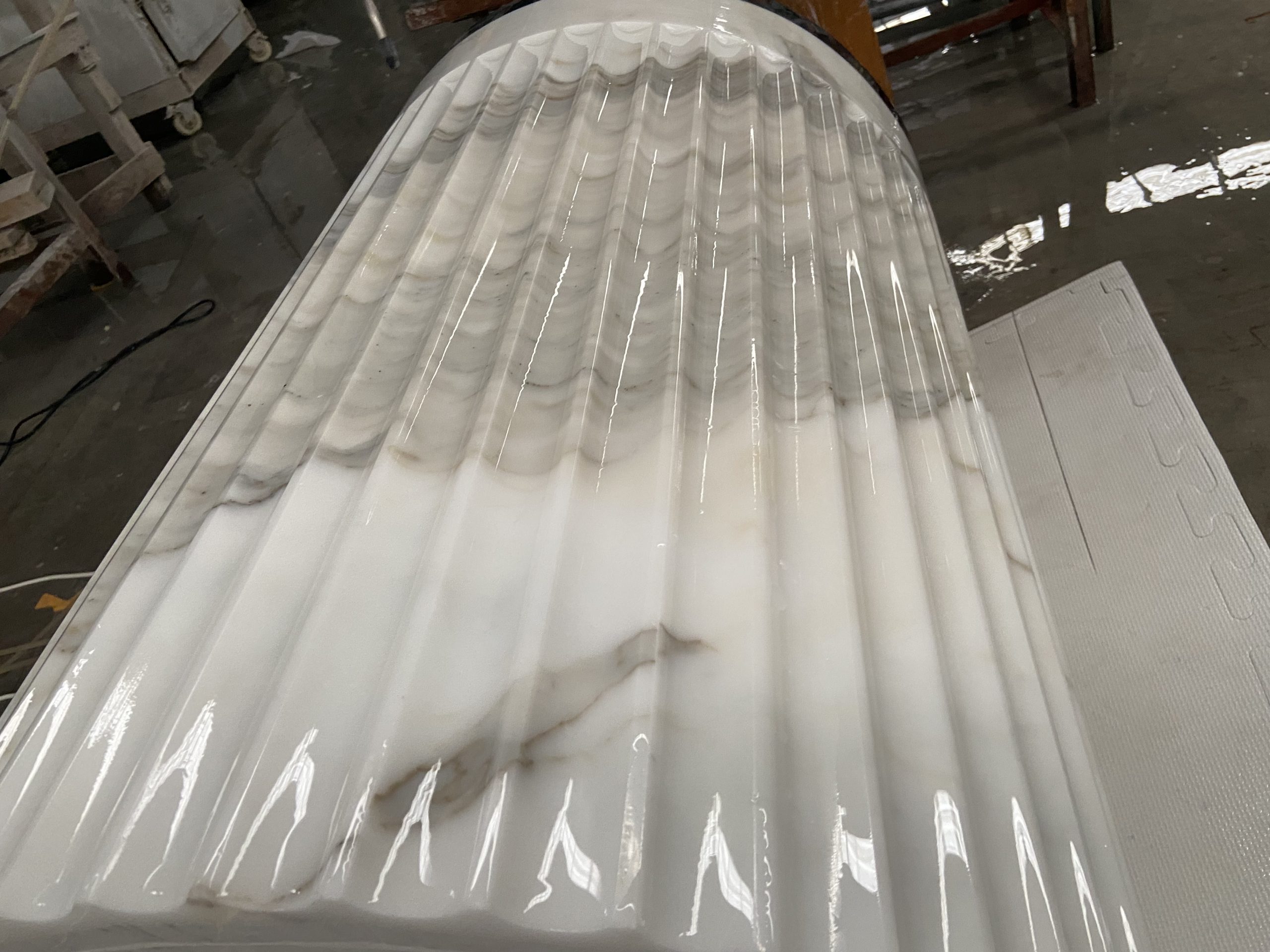 Fluted Grooved Calacatta White Marble Columns