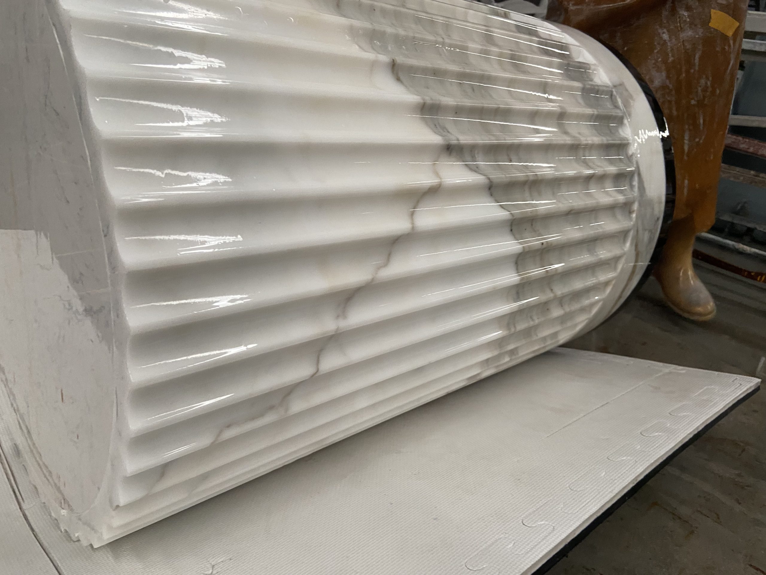 Fluted Grooved Calacatta White Marble Columns