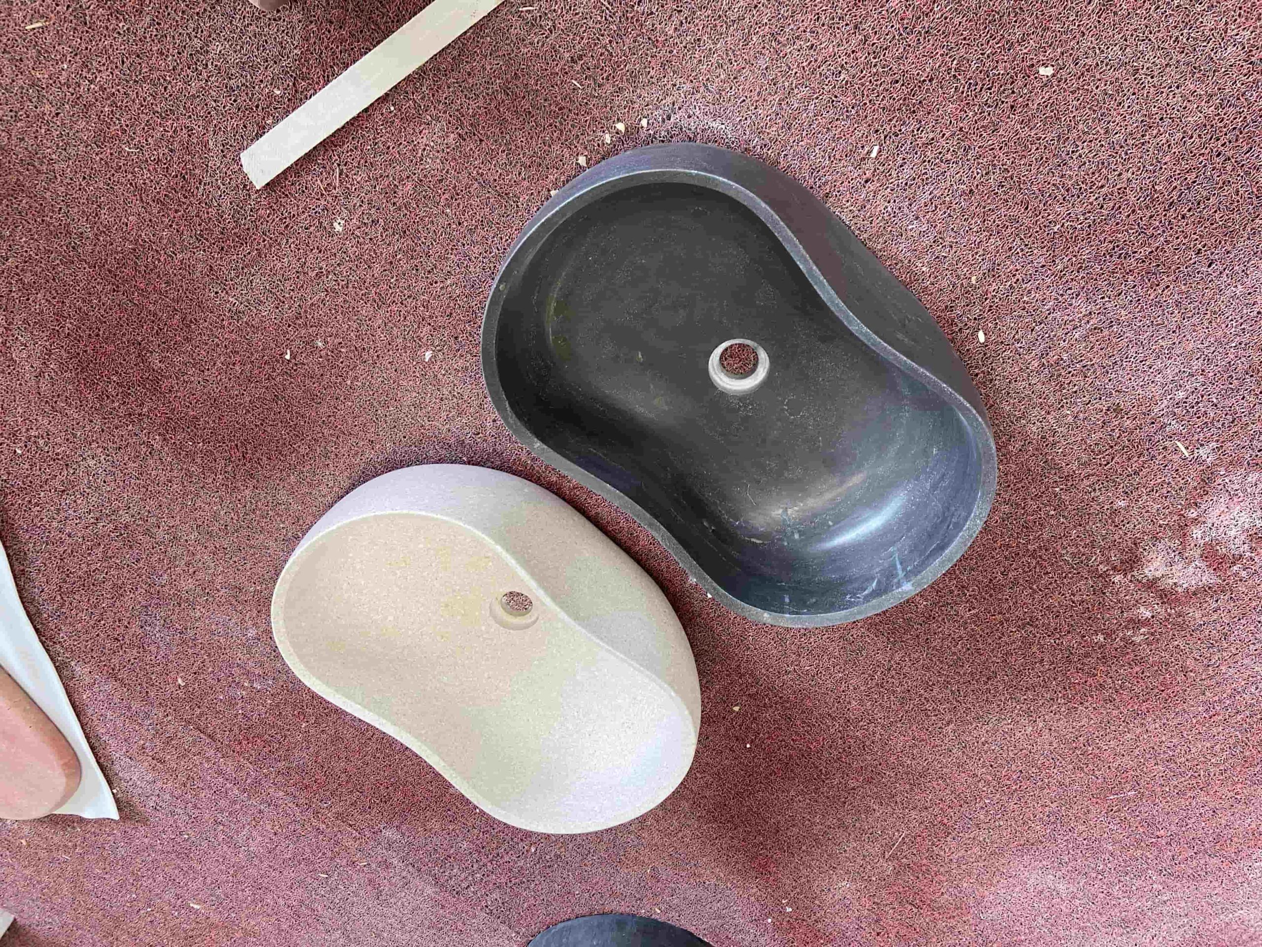 Irregular Shape Pietry Grey Marble Sinks