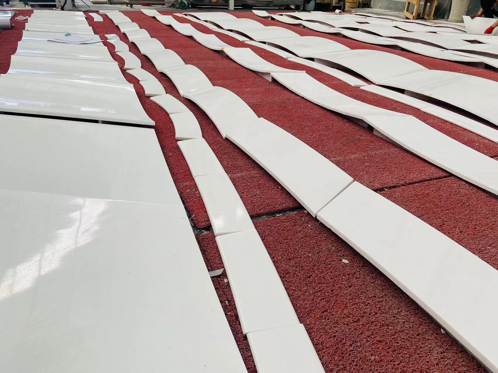 Ariston White Marble Twisted Stairs Handrail Panels